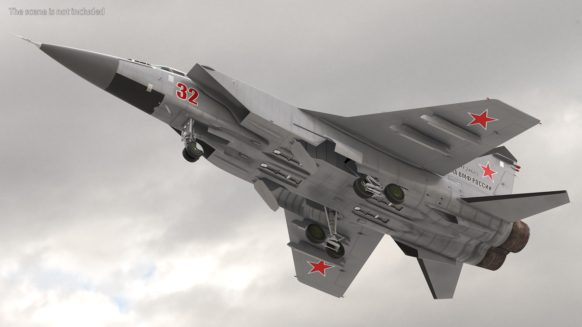 Mikoyan MiG-31 Supersonic Interceptor Aircraft Rigged for Maya 3D