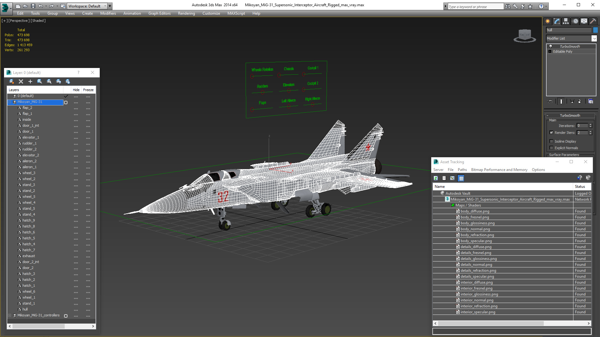 Mikoyan MiG-31 Supersonic Interceptor Aircraft Rigged for Maya 3D