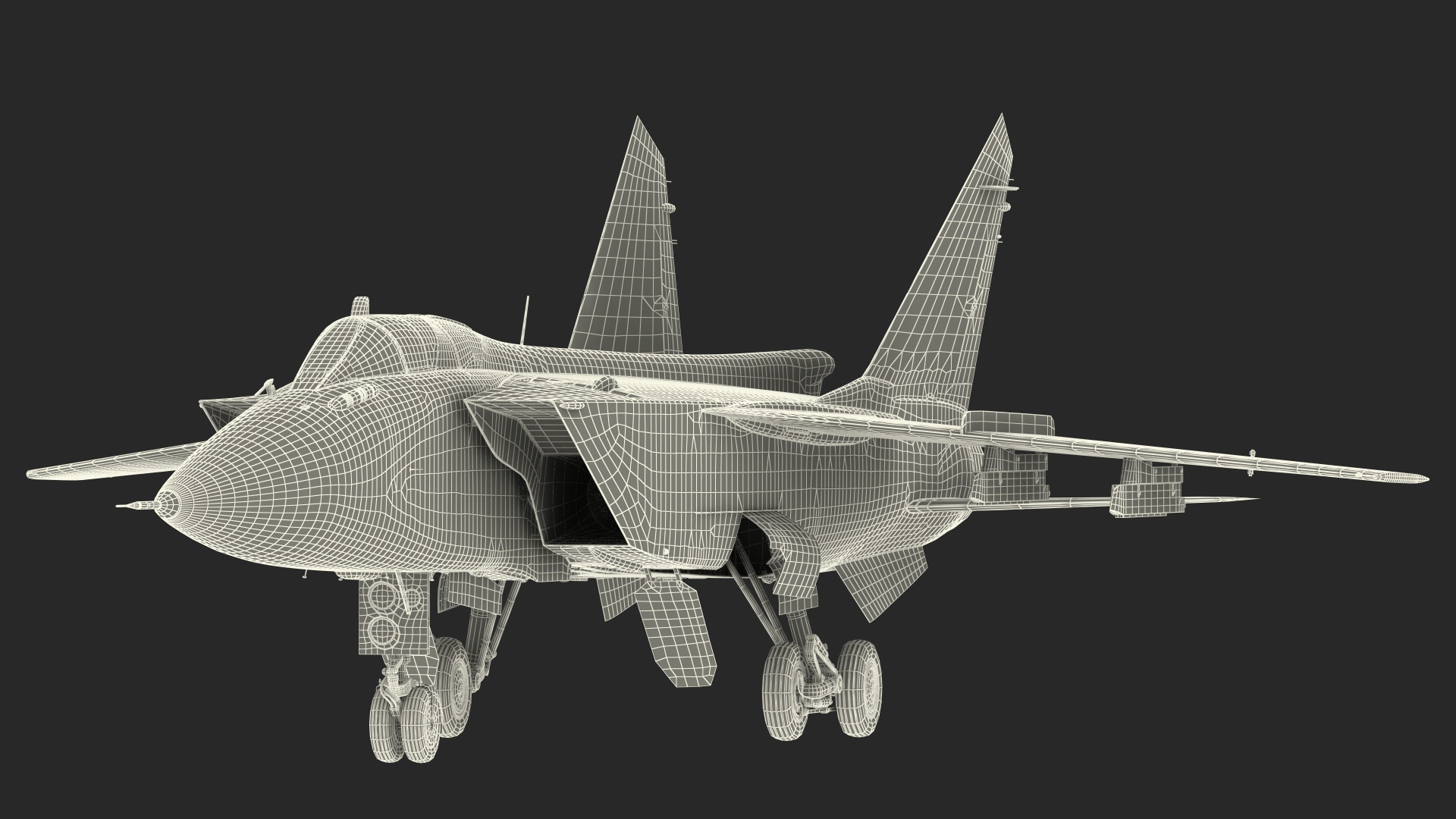 Mikoyan MiG-31 Supersonic Interceptor Aircraft Rigged for Maya 3D