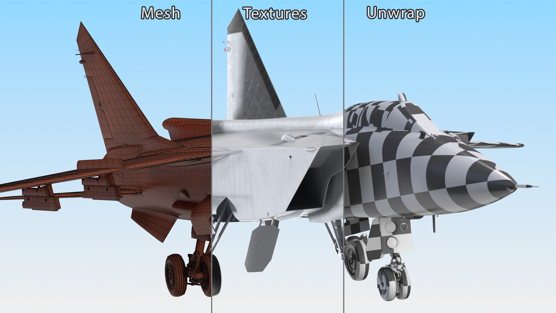 Mikoyan MiG-31 Supersonic Interceptor Aircraft Rigged for Maya 3D
