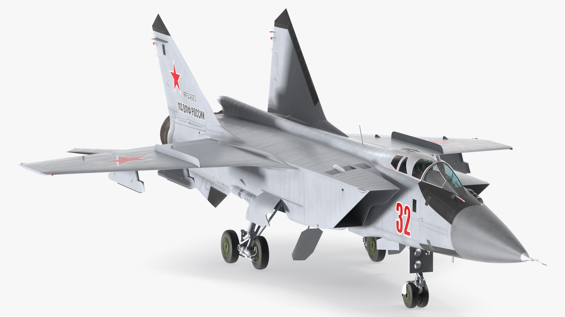 Mikoyan MiG-31 Supersonic Interceptor Aircraft Rigged for Maya 3D