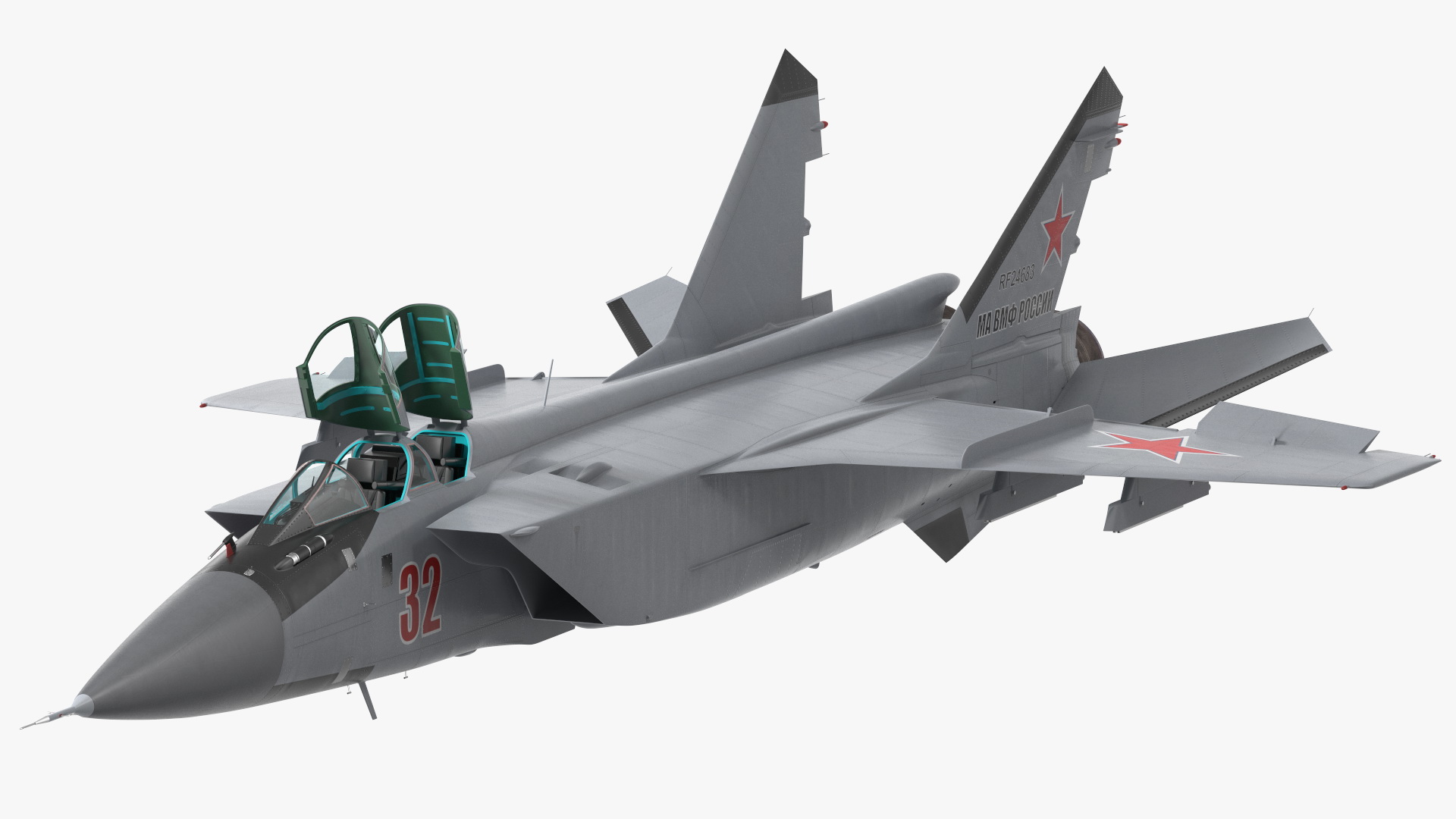 Mikoyan MiG-31 Supersonic Interceptor Aircraft Rigged for Maya 3D