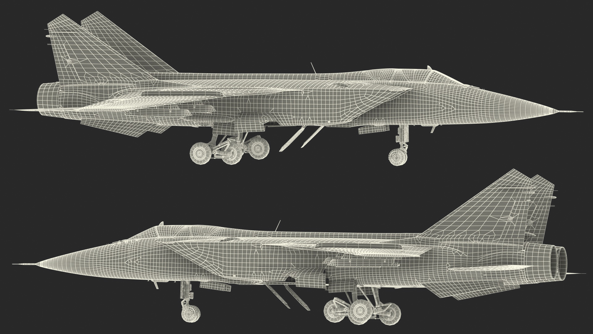 Mikoyan MiG-31 Supersonic Interceptor Aircraft Rigged for Maya 3D