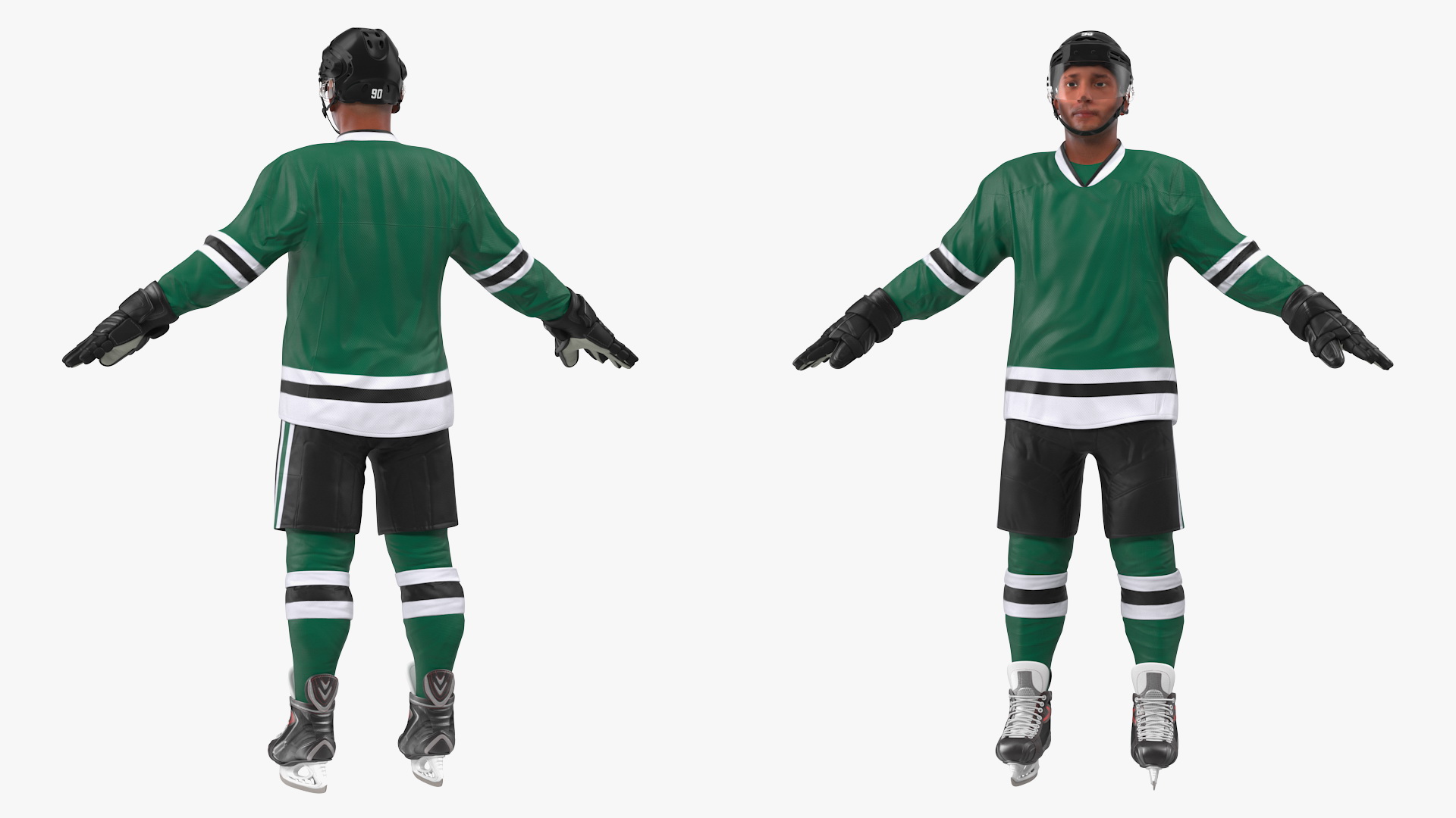 Hockey Player Green 3D model