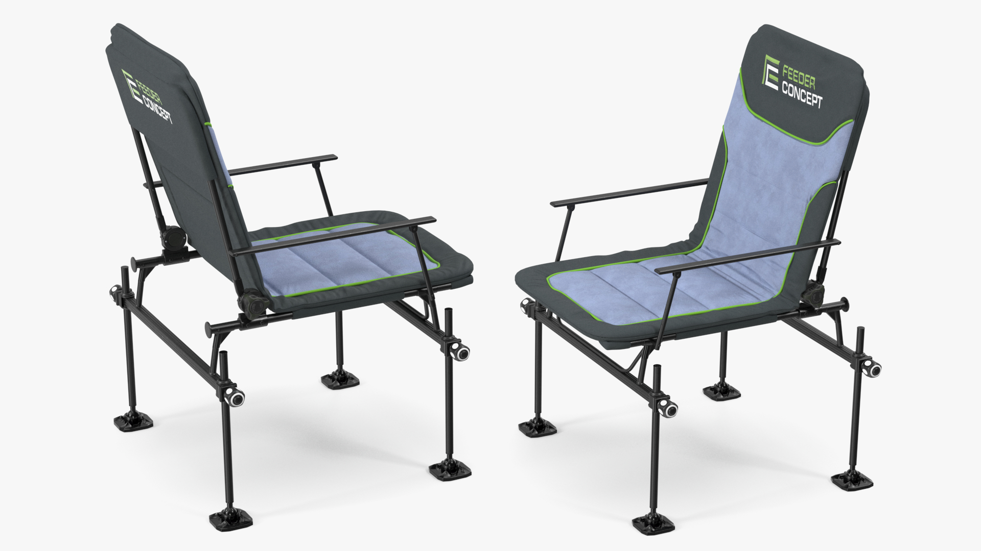 Portable Folding Angler Chair Blue 3D model