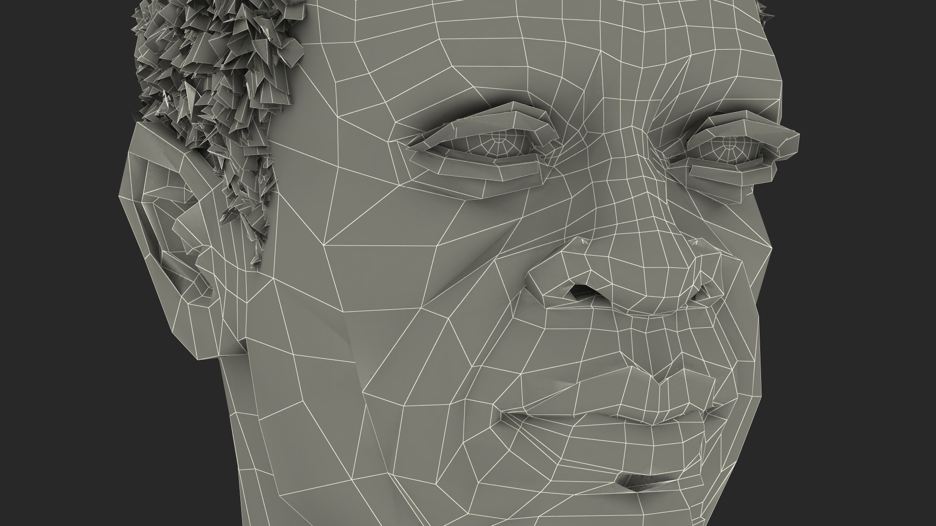 3D Afro American Grandpa Head