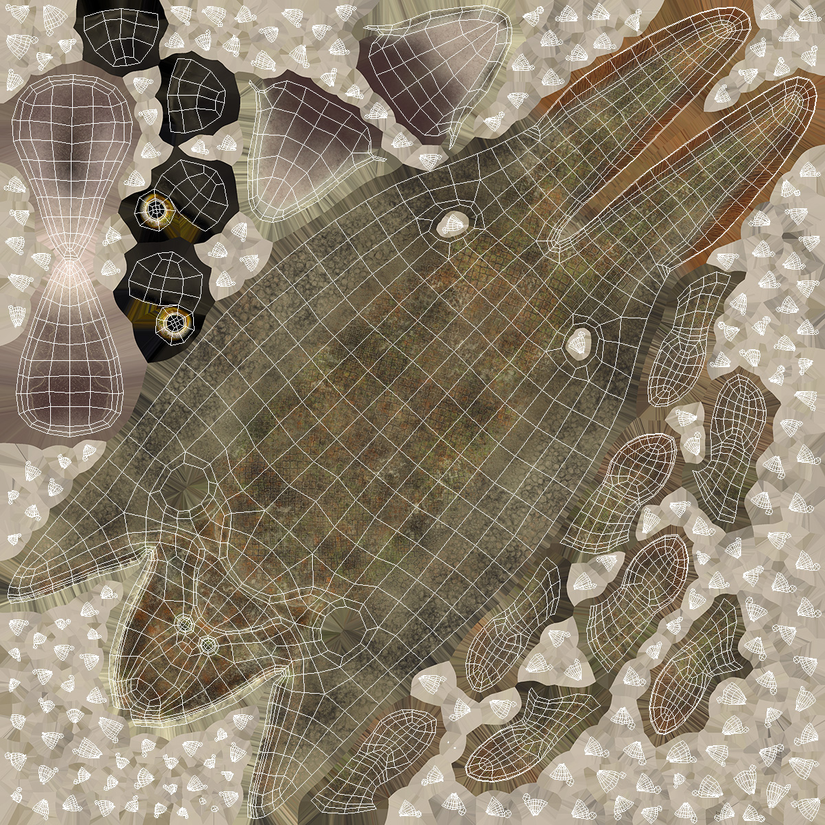 3D model Tiktaalik Rigged for Cinema 4D
