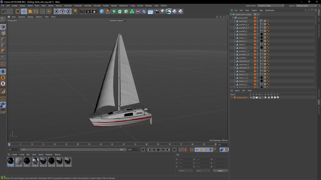 3D Sailing Yacht model