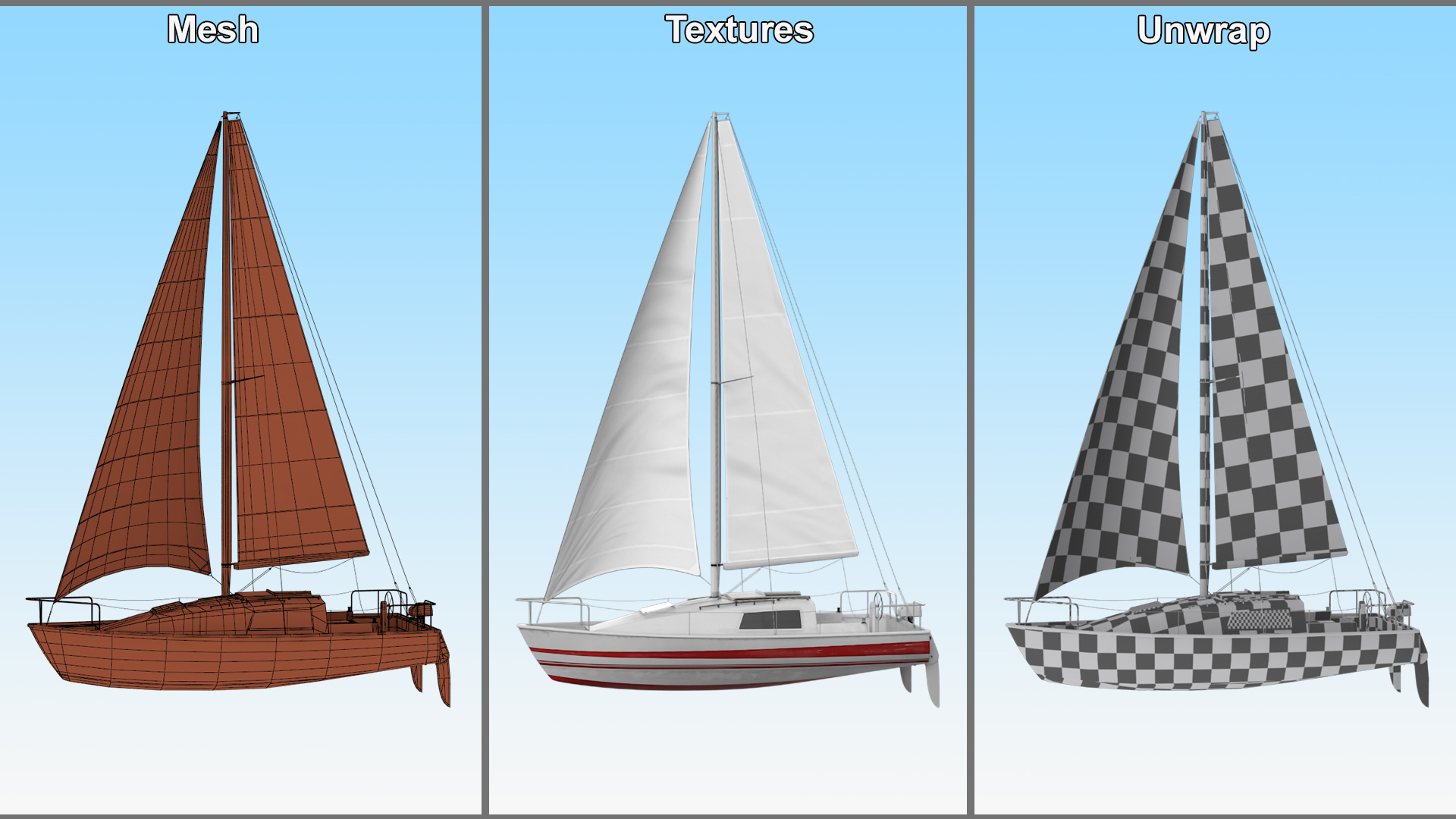 3D Sailing Yacht model