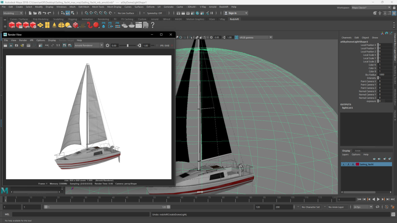 3D Sailing Yacht model