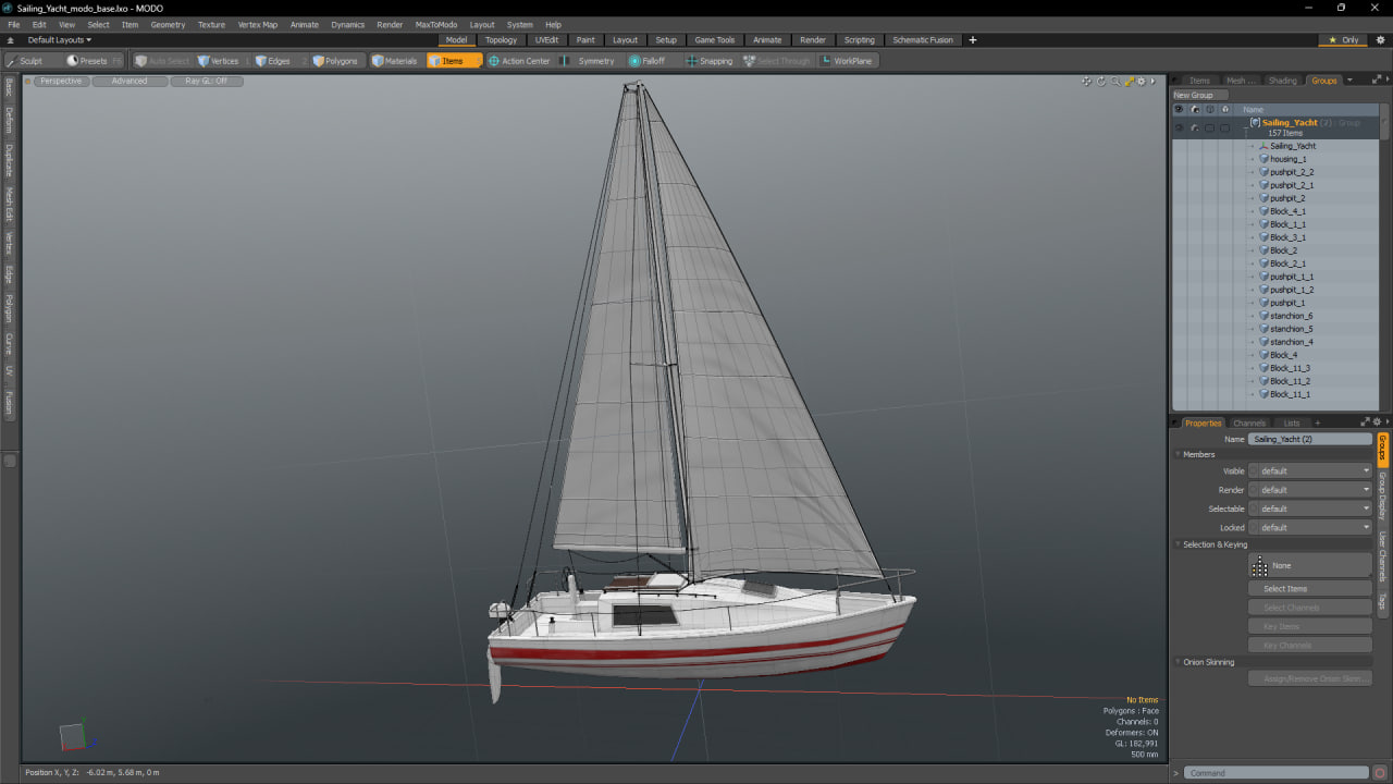 3D Sailing Yacht model