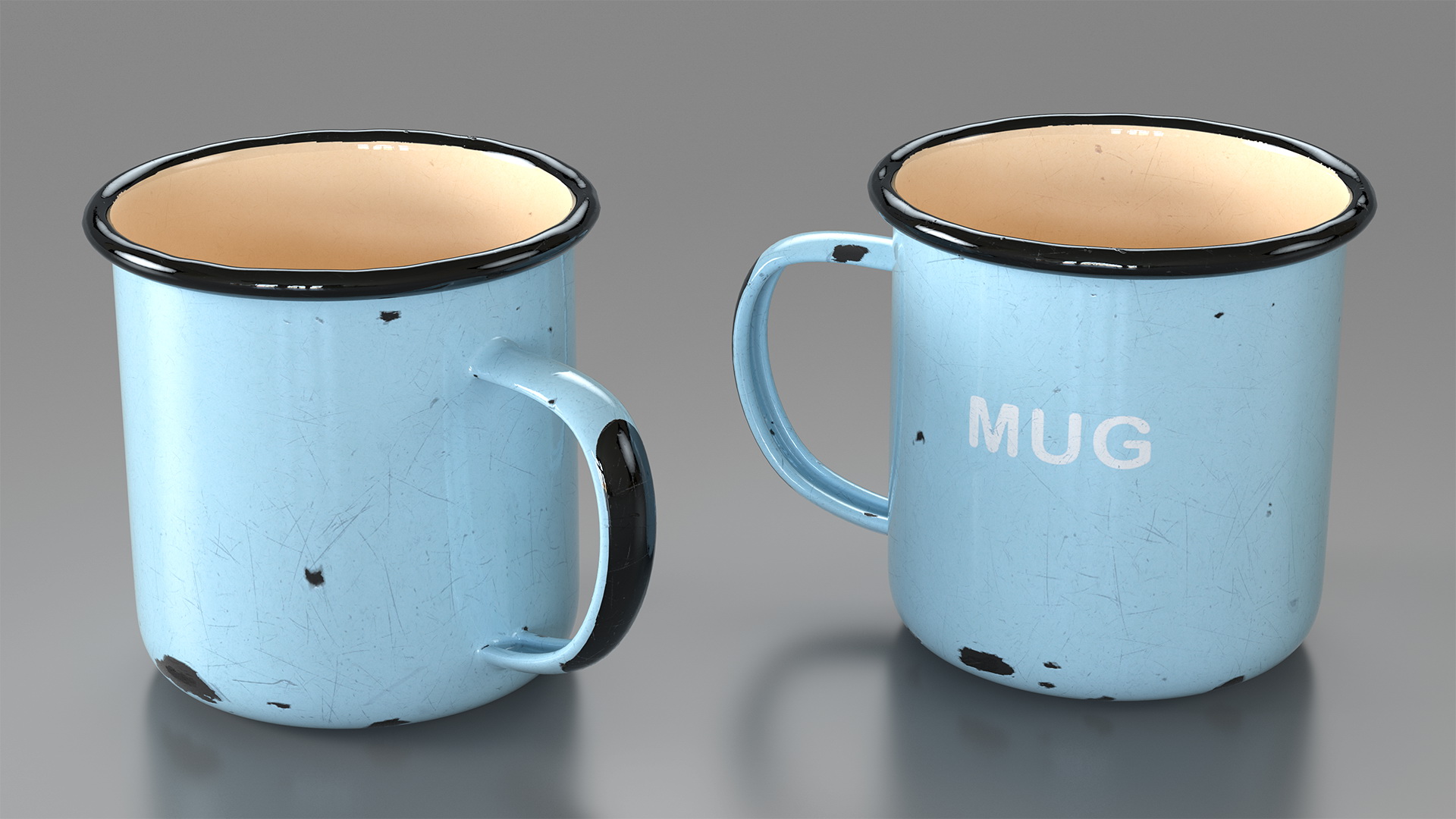 Enamel Mug Old 3D model