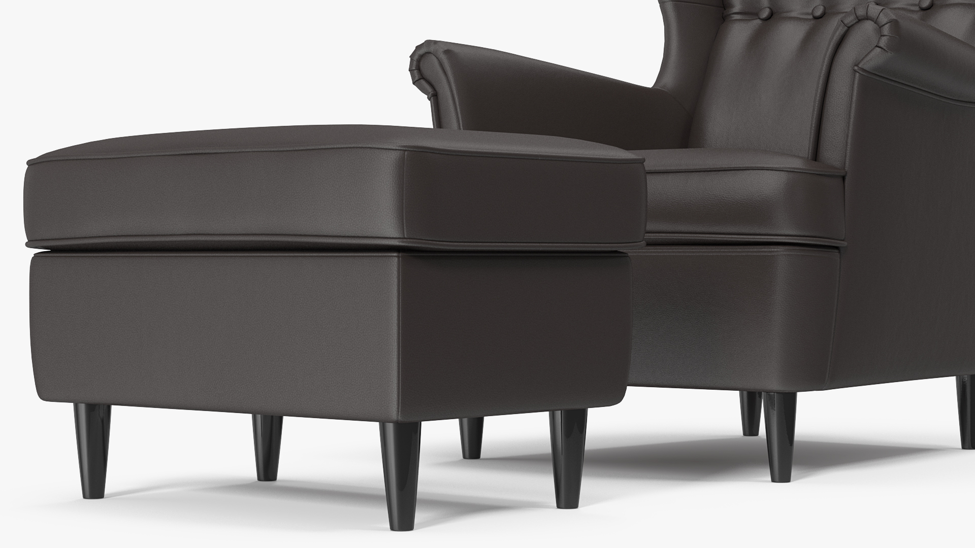 3D Leather Strandmon Wing Chair with Puff model