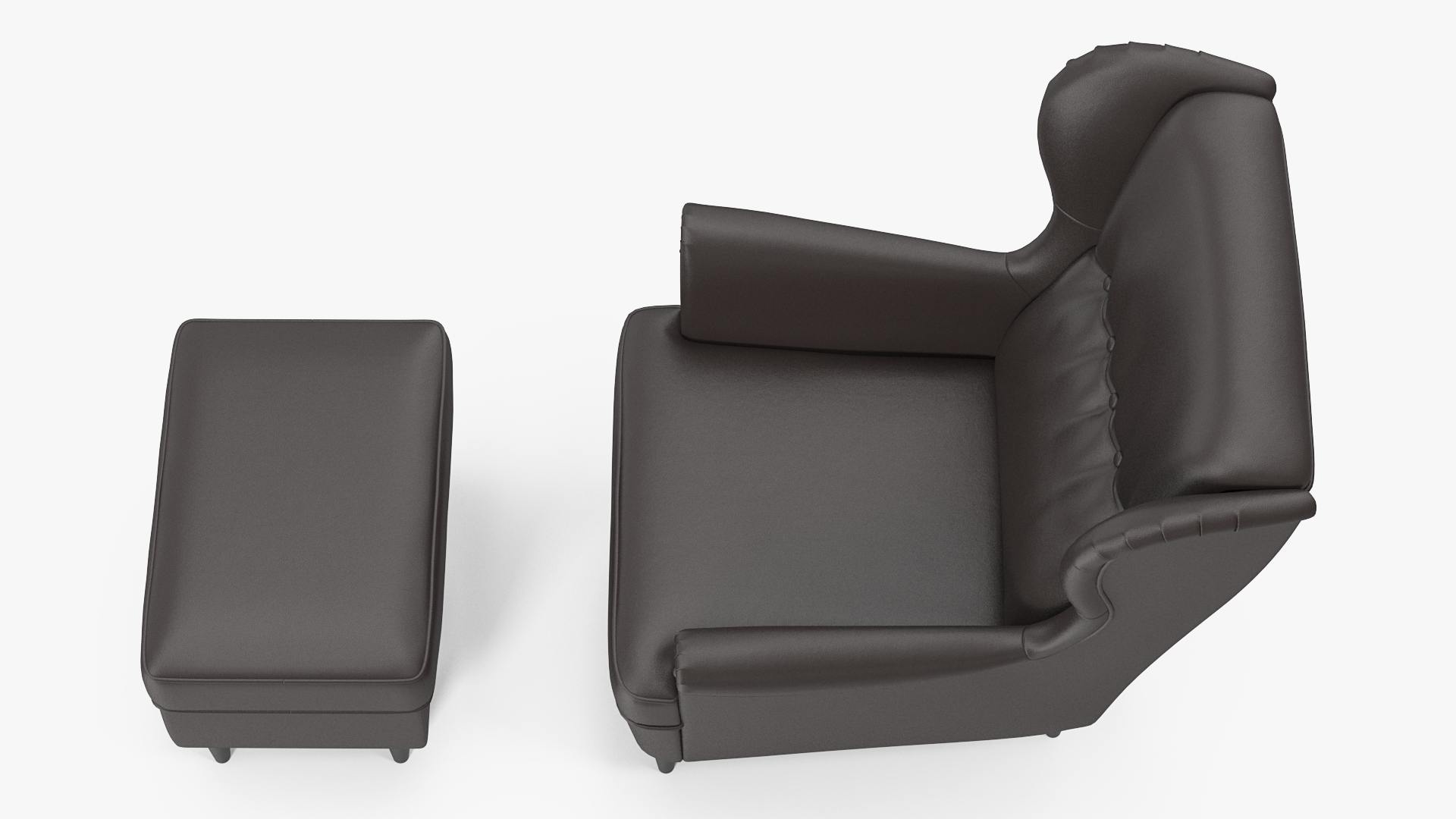 3D Leather Strandmon Wing Chair with Puff model