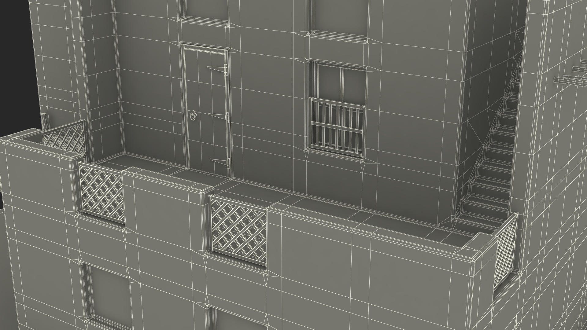 Arab House with Cylindrical Extension 3D