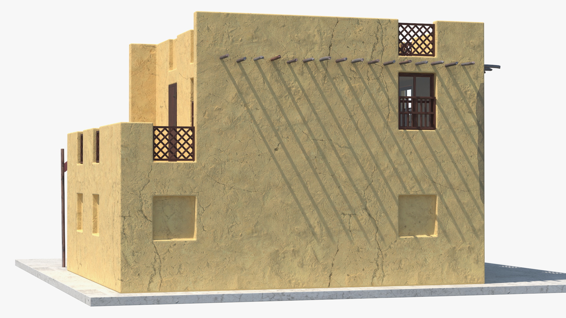 Arab House with Cylindrical Extension 3D