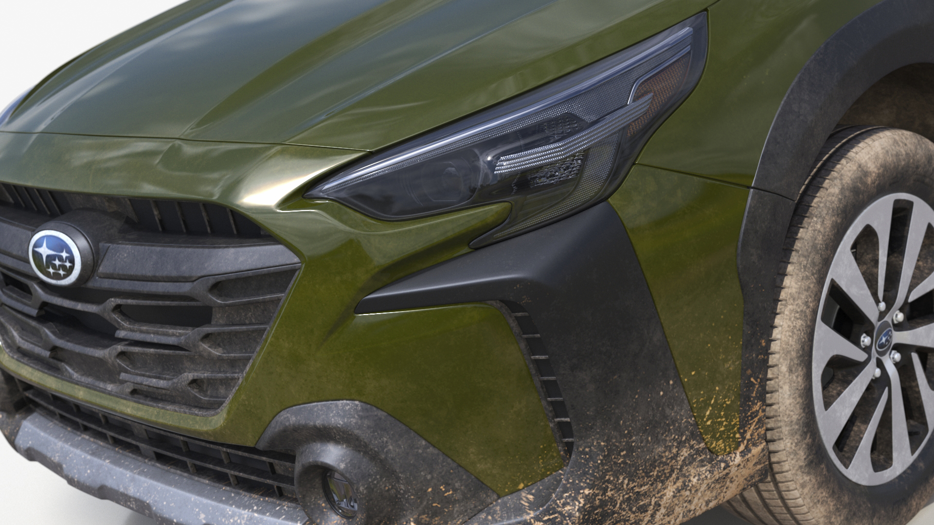 3D Subaru Outback 2025 Green Dirty