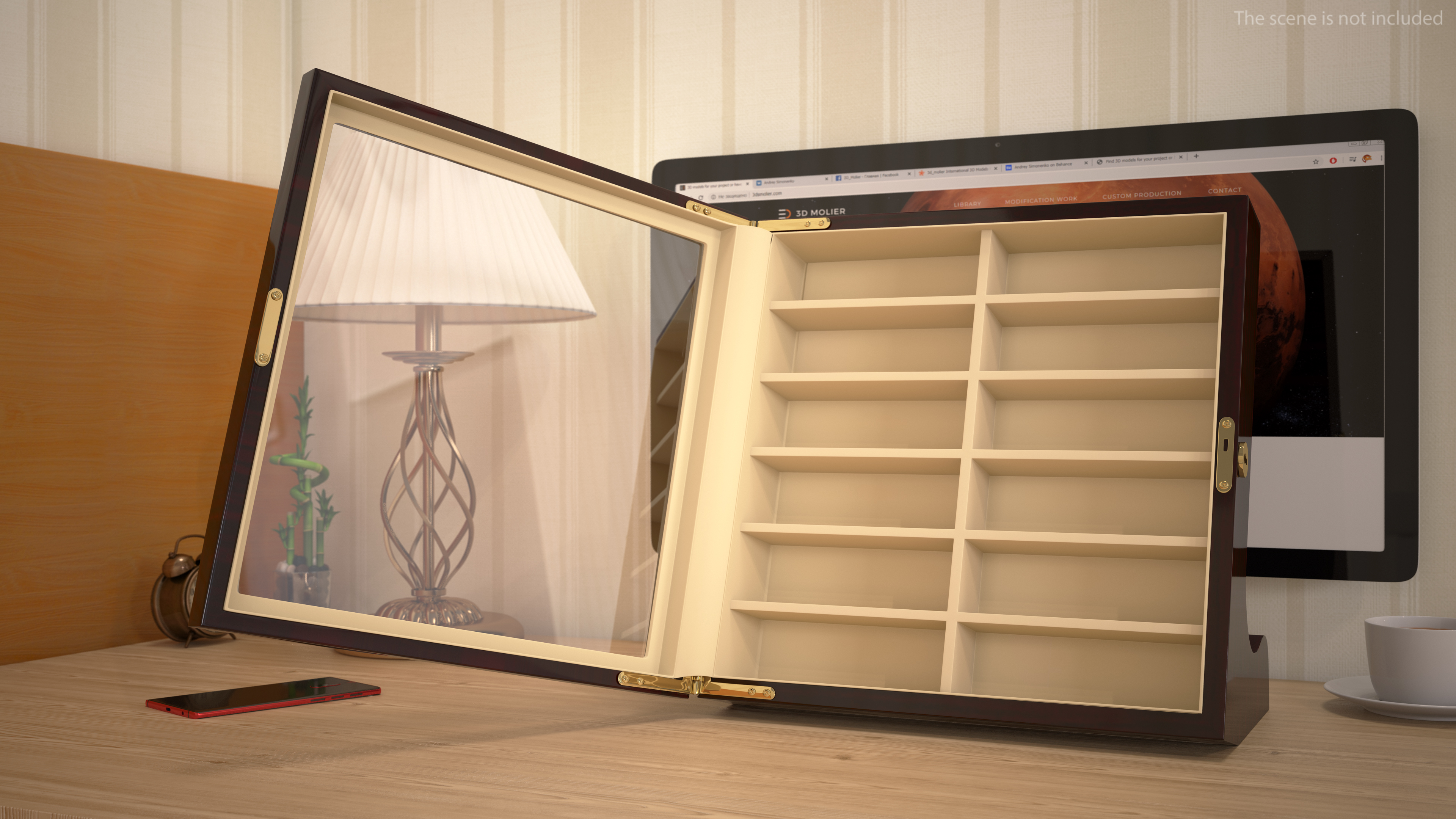 3D Opened Ebony Glasses Stand