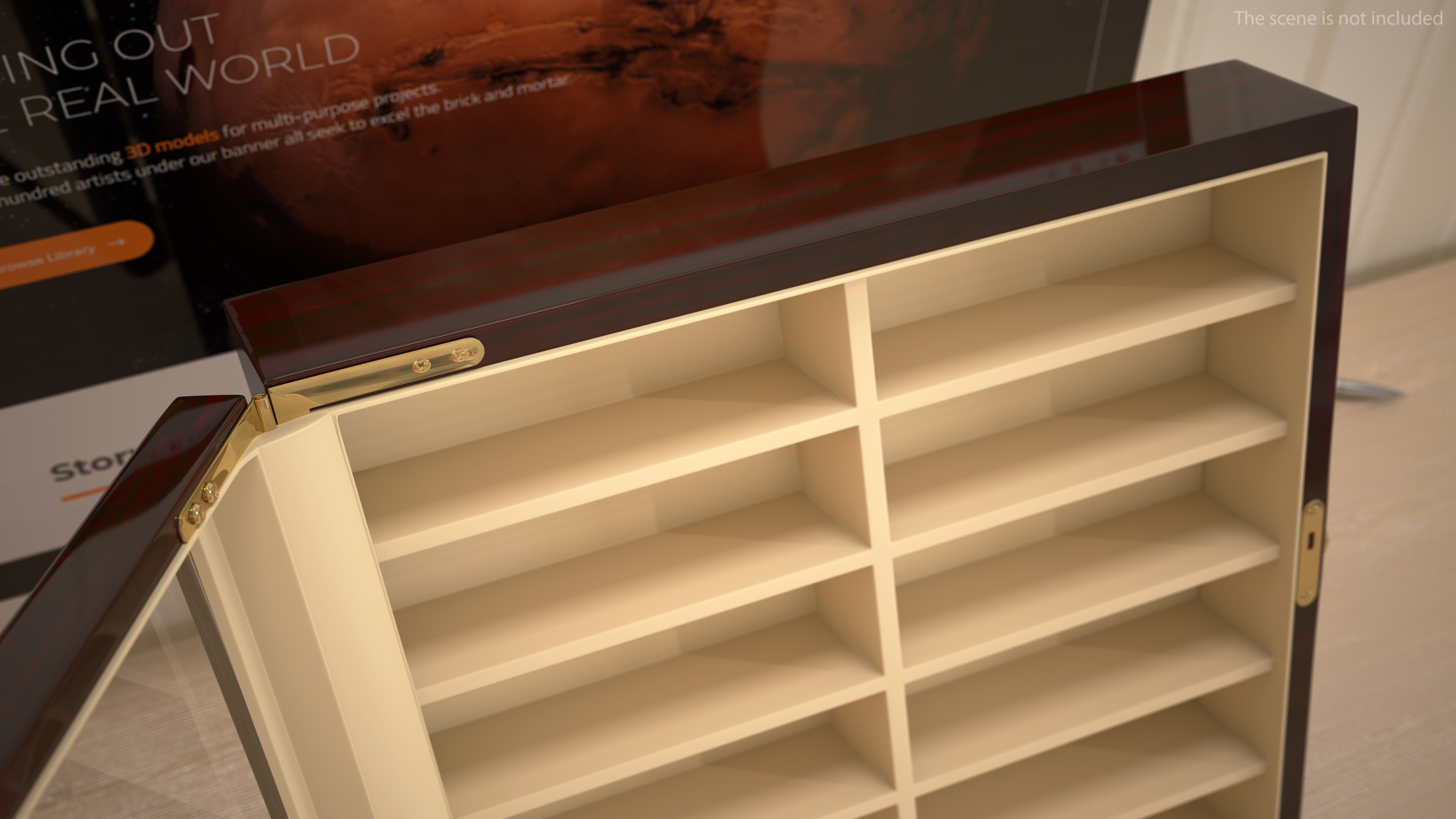3D Opened Ebony Glasses Stand