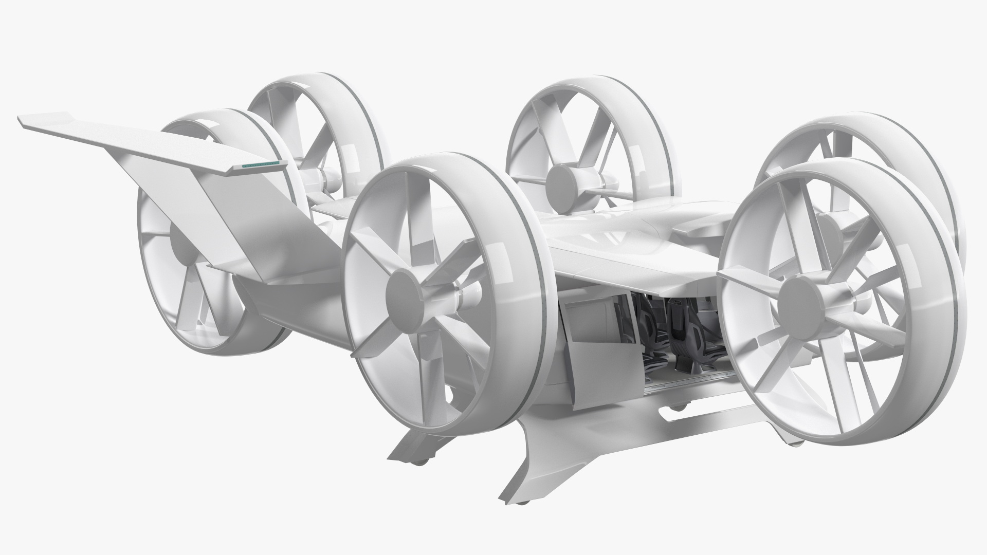 3D Concept Flying Taxi Simple Interior Rigged for Maya