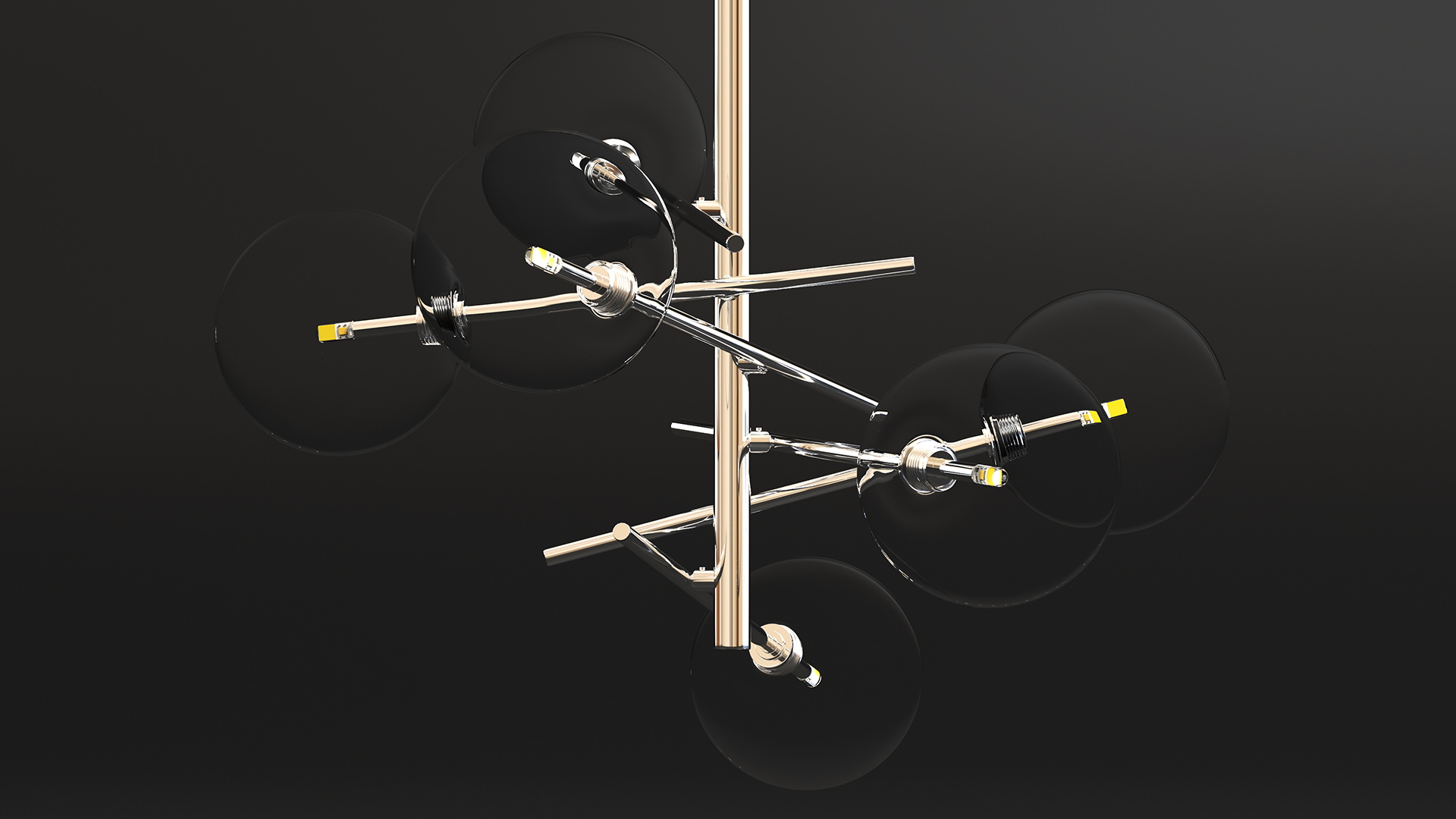 Light Cluster Globe Pendant Silver 3D model