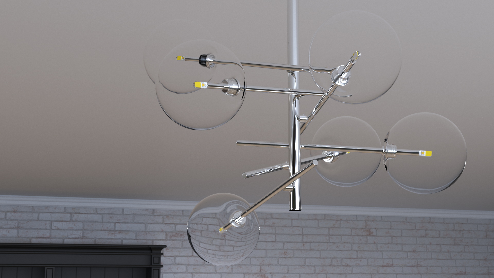 Light Cluster Globe Pendant Silver 3D model