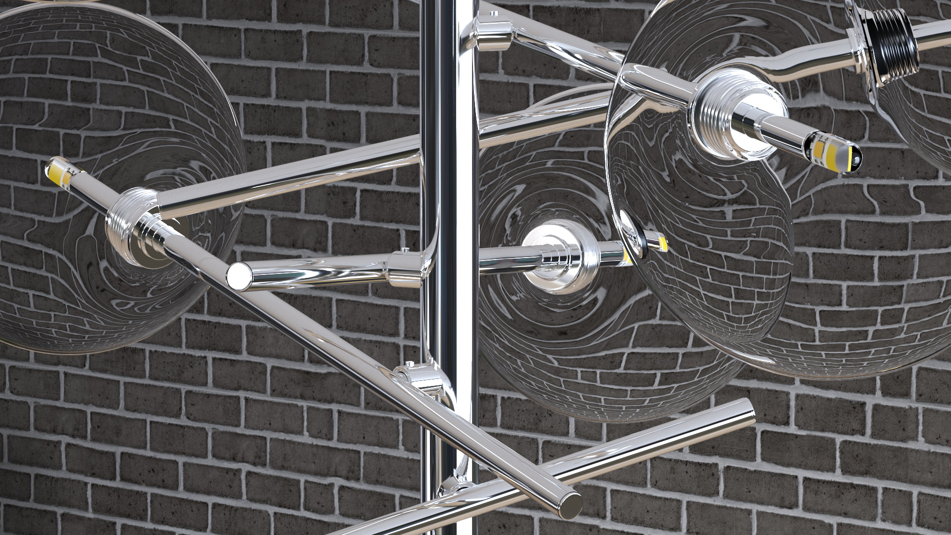 Light Cluster Globe Pendant Silver 3D model