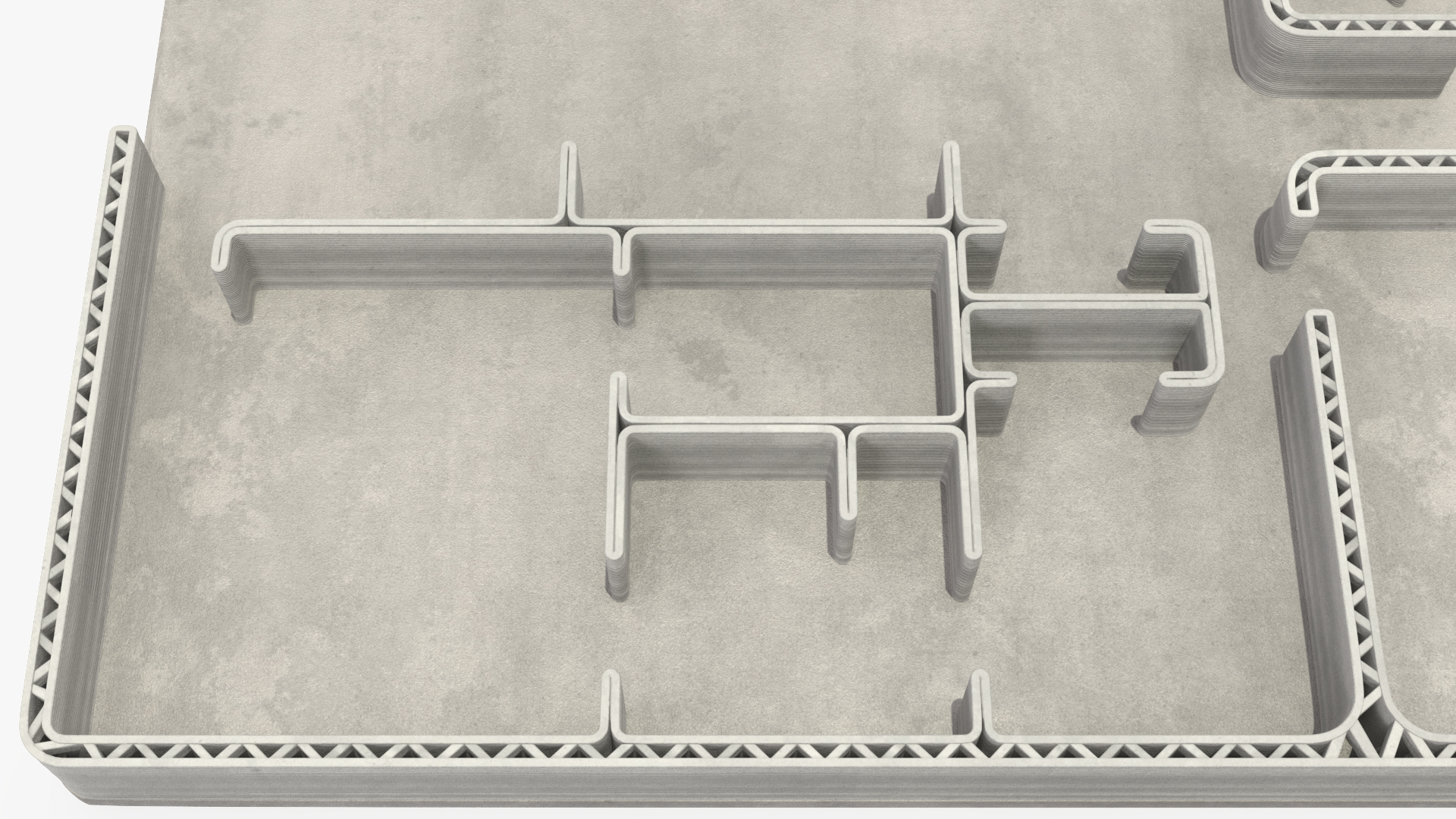 3D Printed House Unfinished 3D