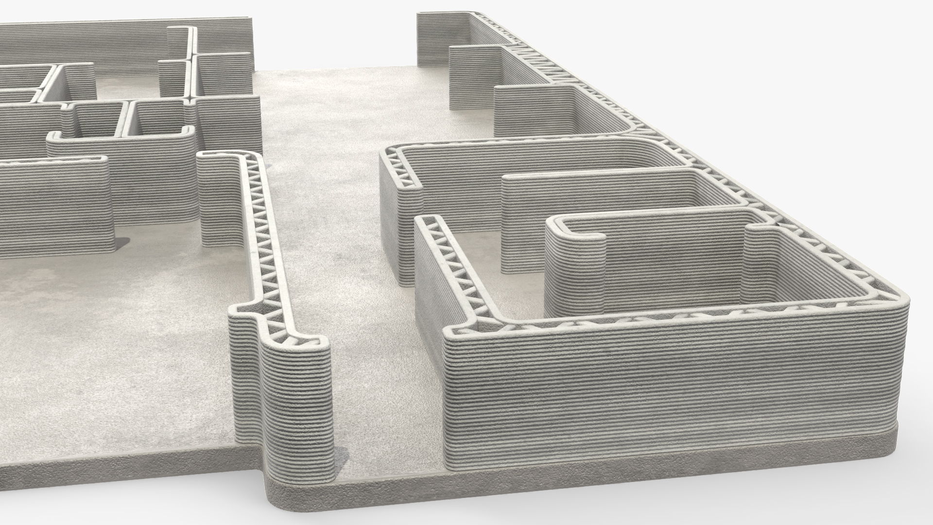 3D Printed House Unfinished 3D