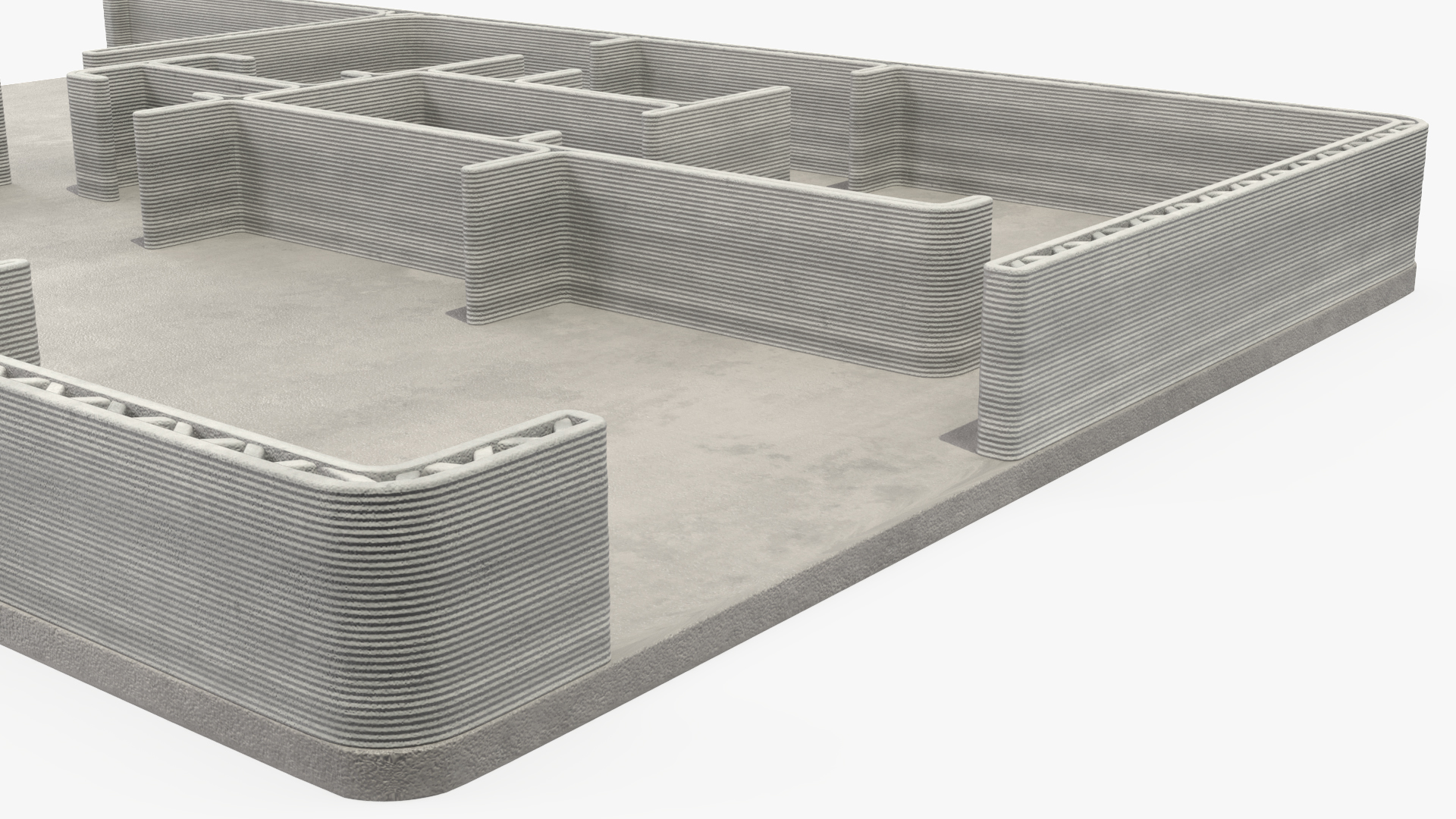 3D Printed House Unfinished 3D
