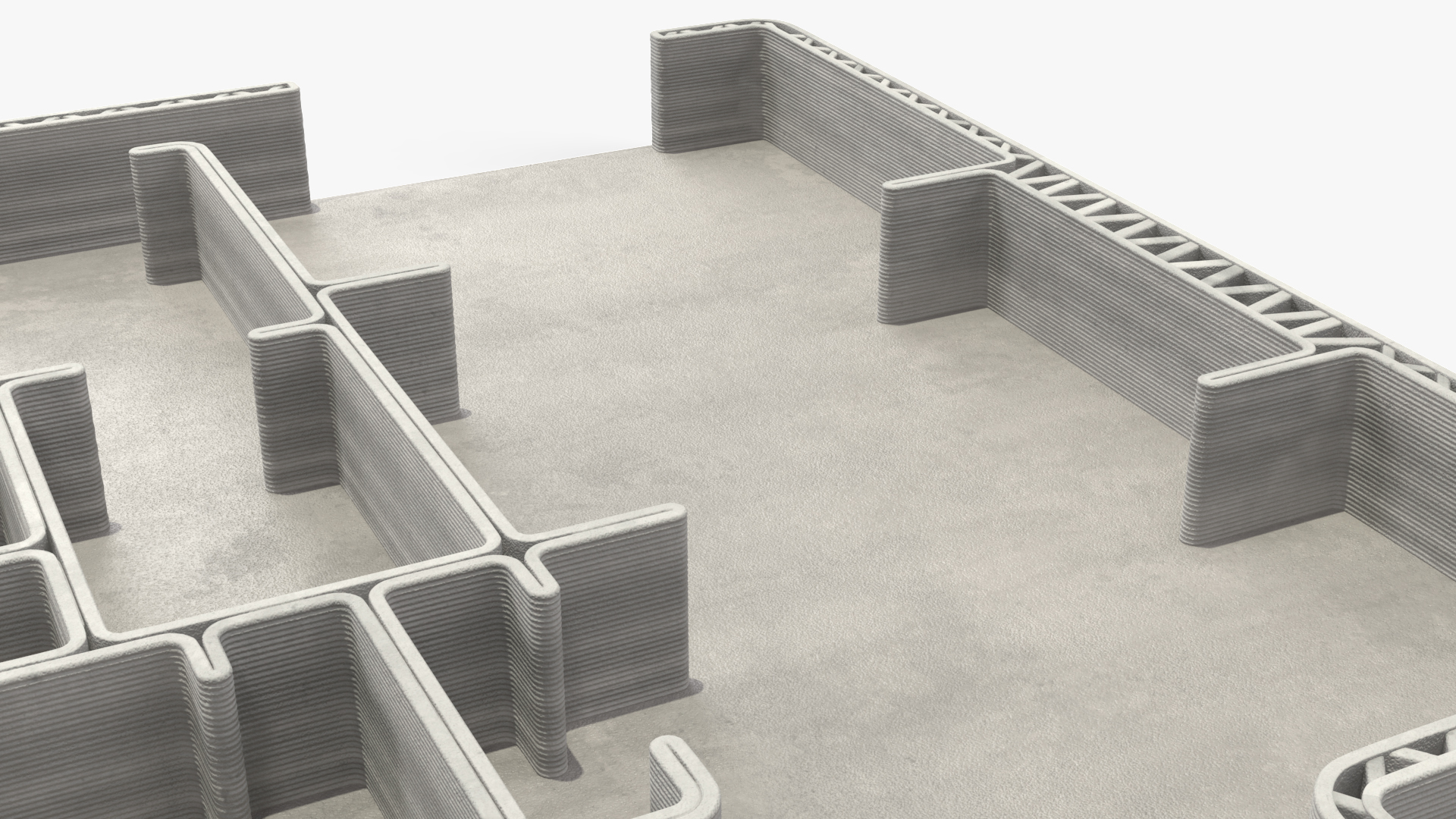 3D Printed House Unfinished 3D