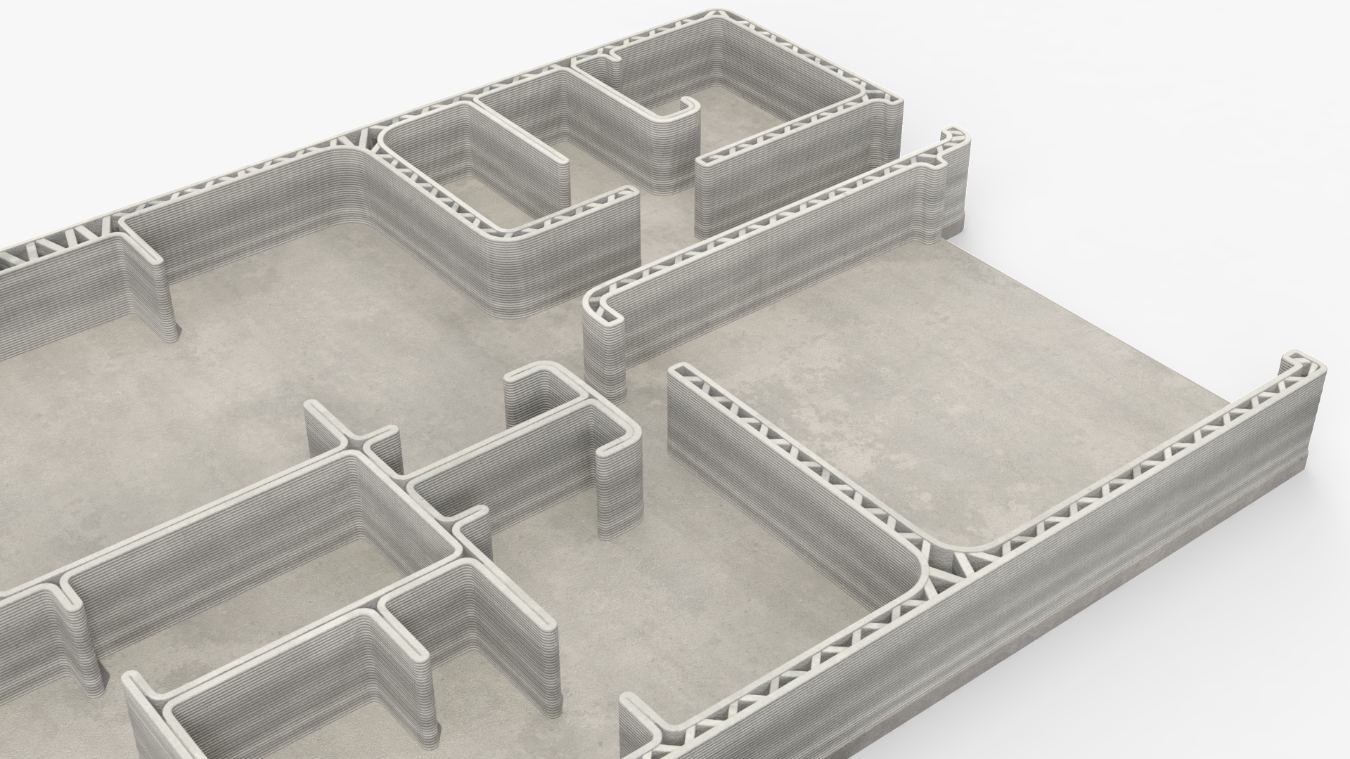3D Printed House Unfinished 3D
