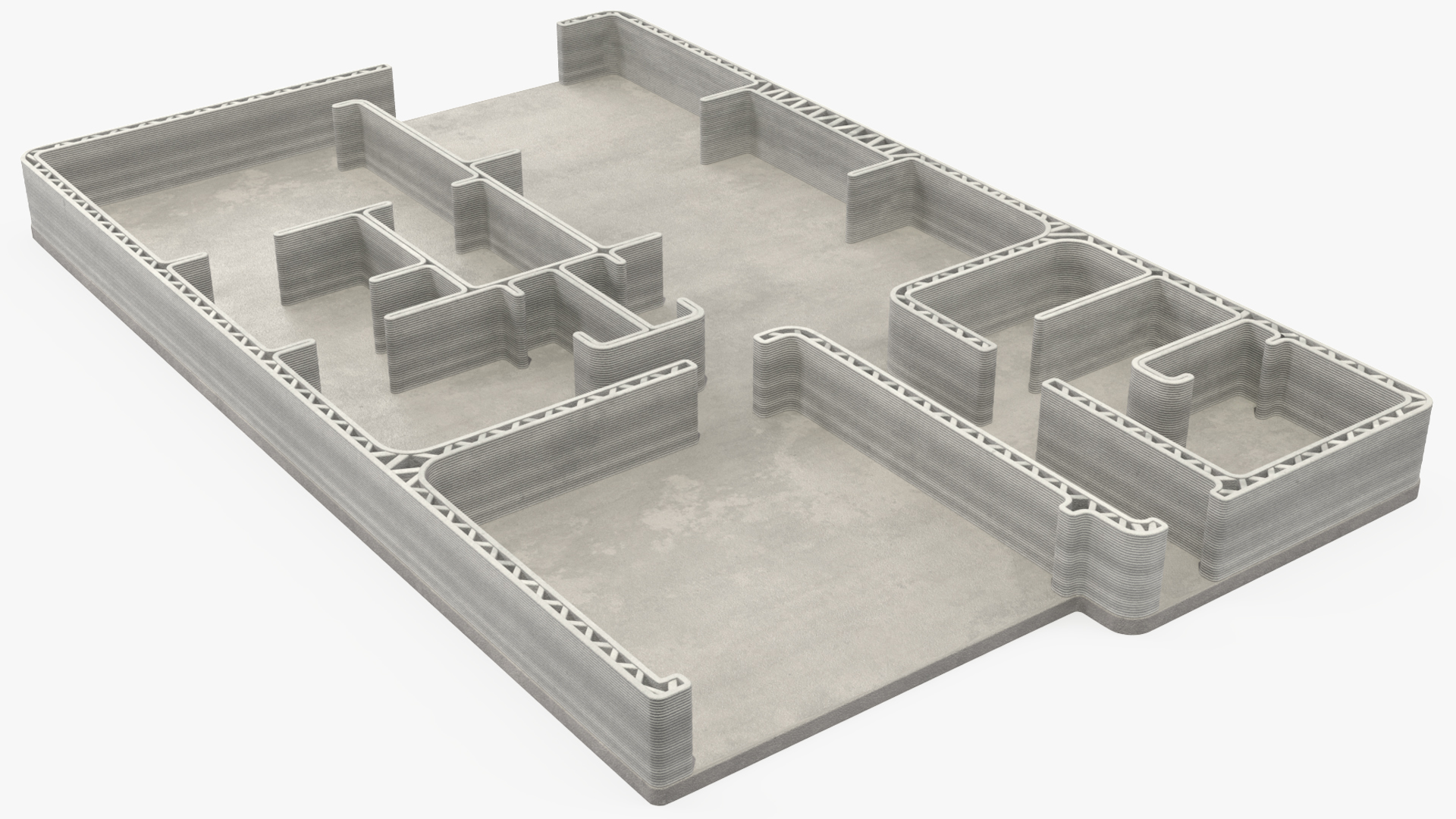 3D Printed House Unfinished 3D