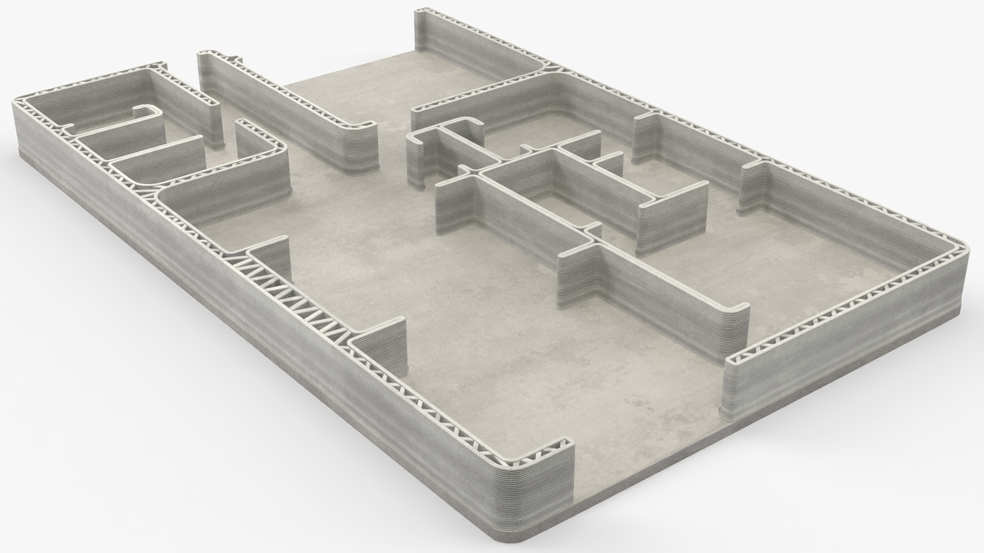 3D Printed House Unfinished 3D