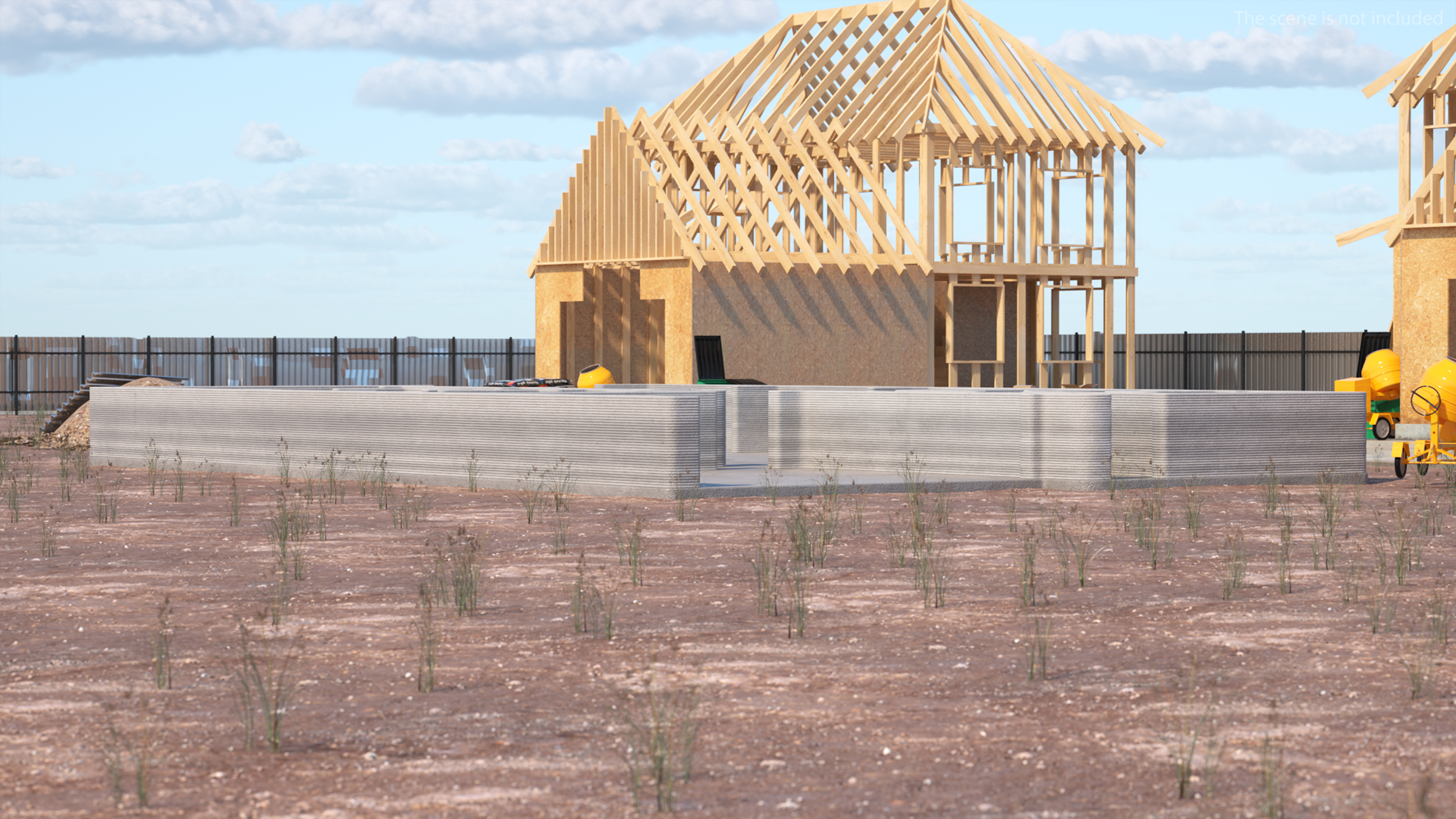 3D Printed House Unfinished 3D
