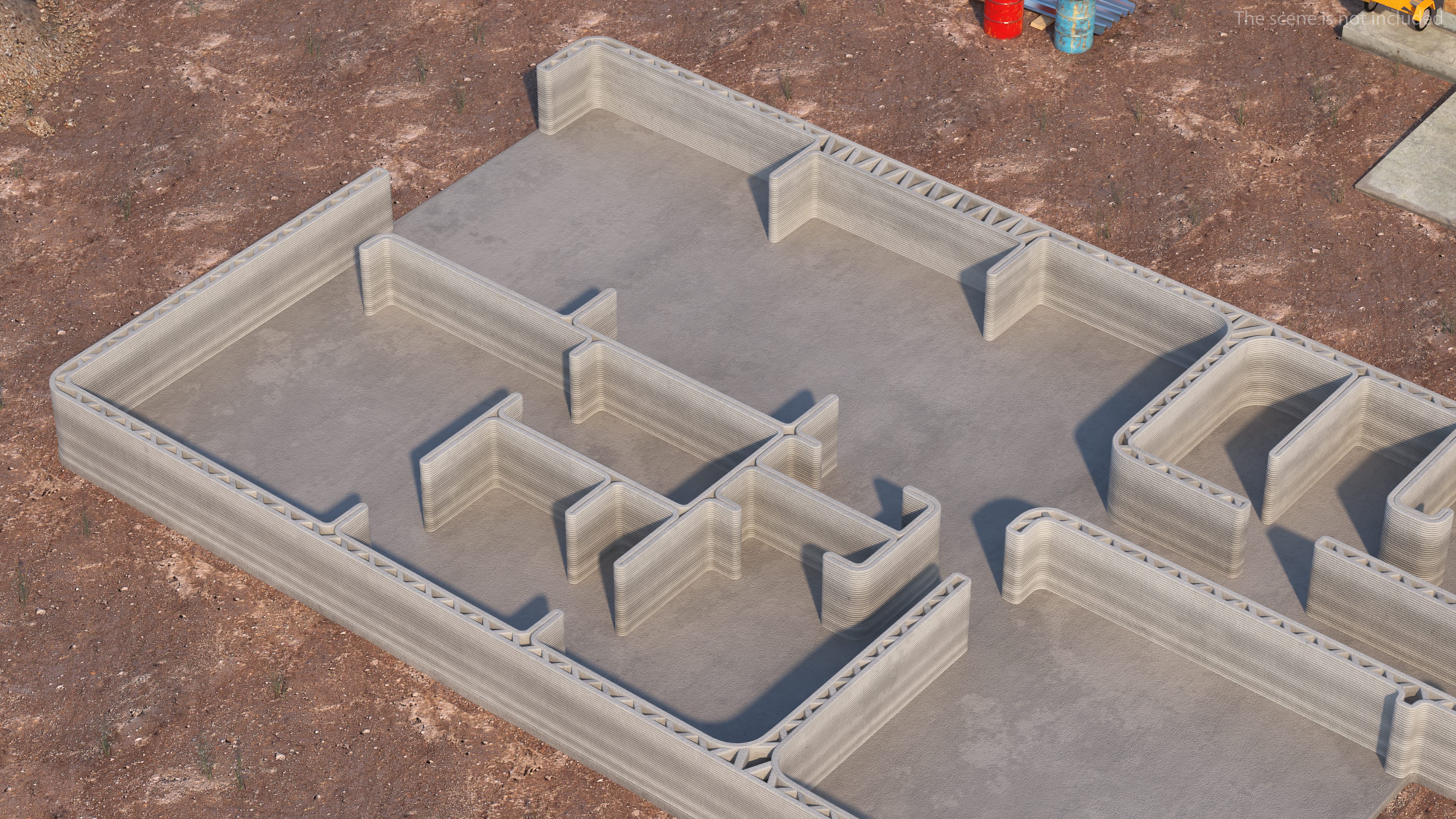 3D Printed House Unfinished 3D