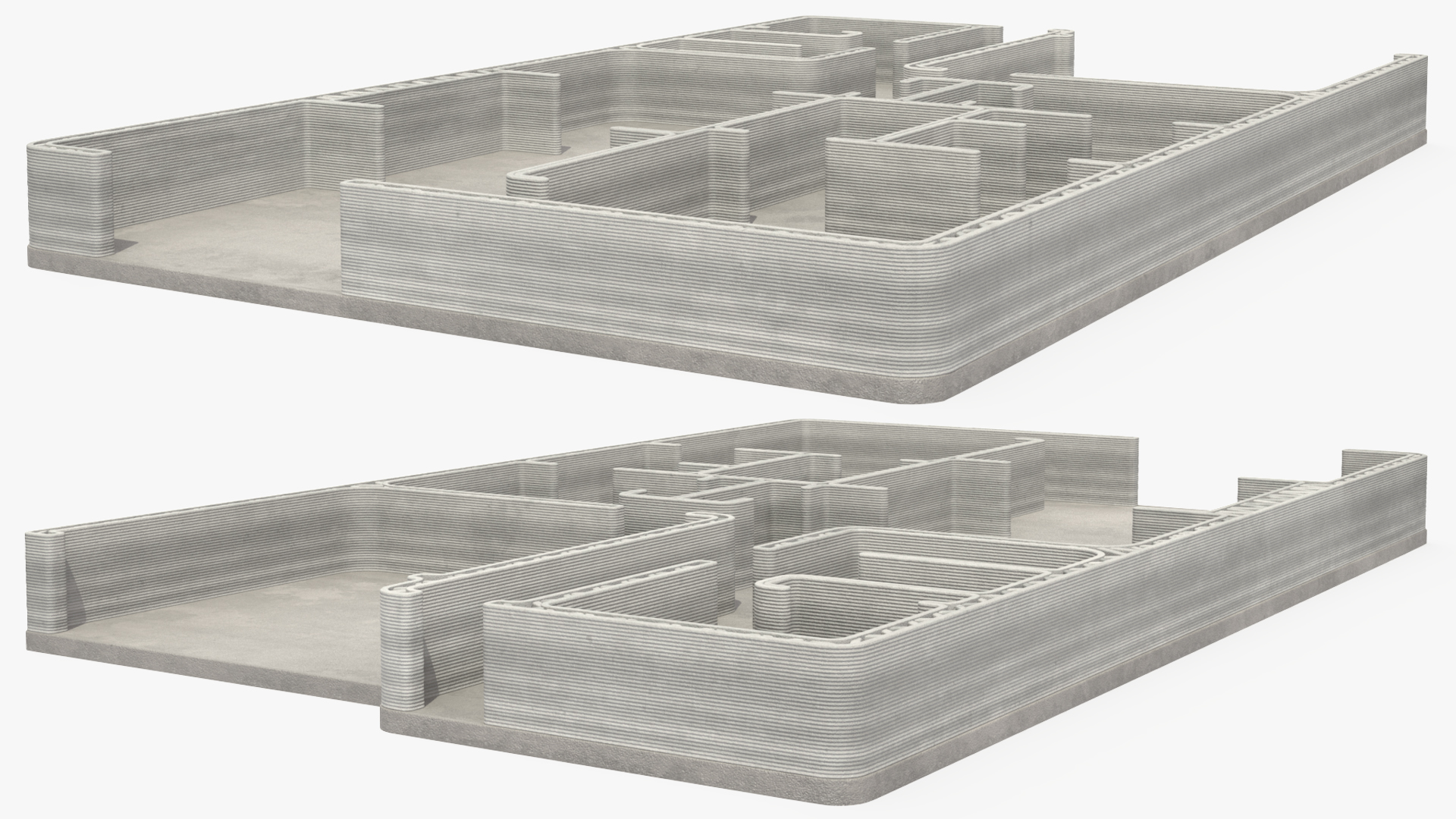 3D Printed House Unfinished 3D