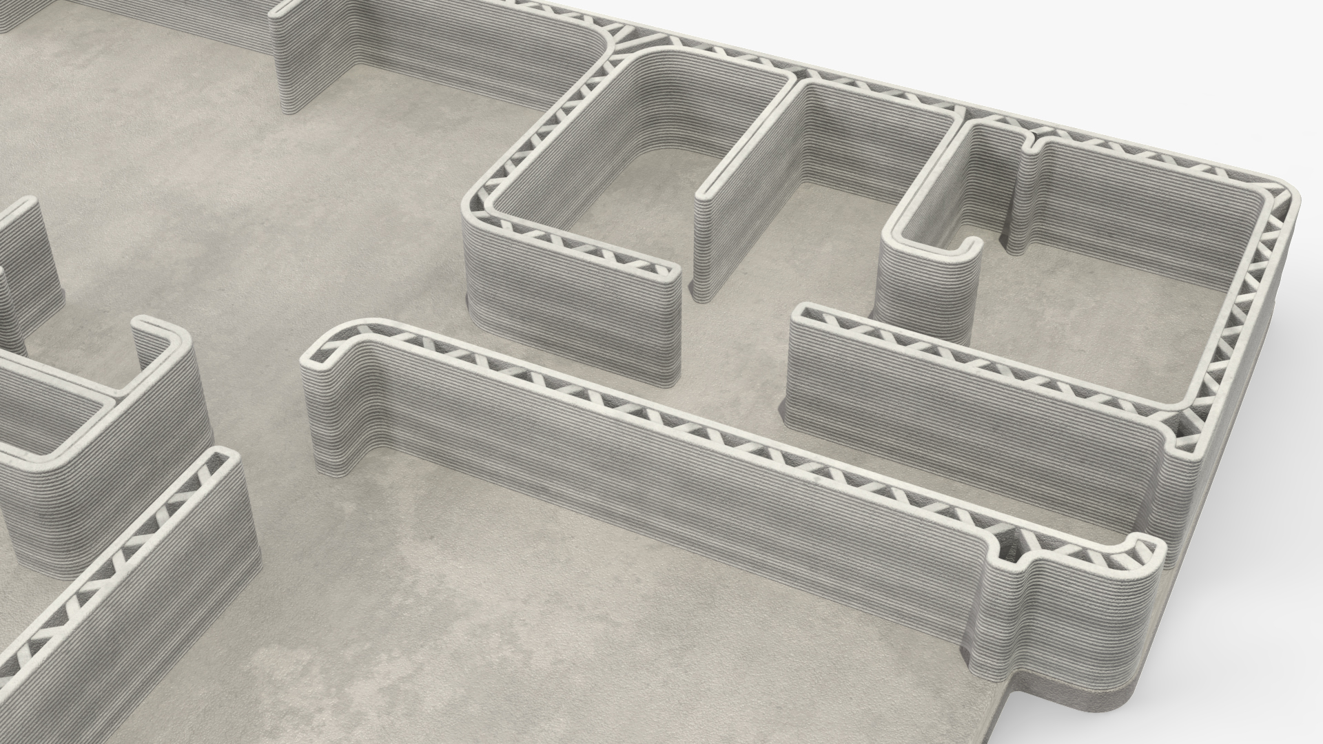3D Printed House Unfinished 3D