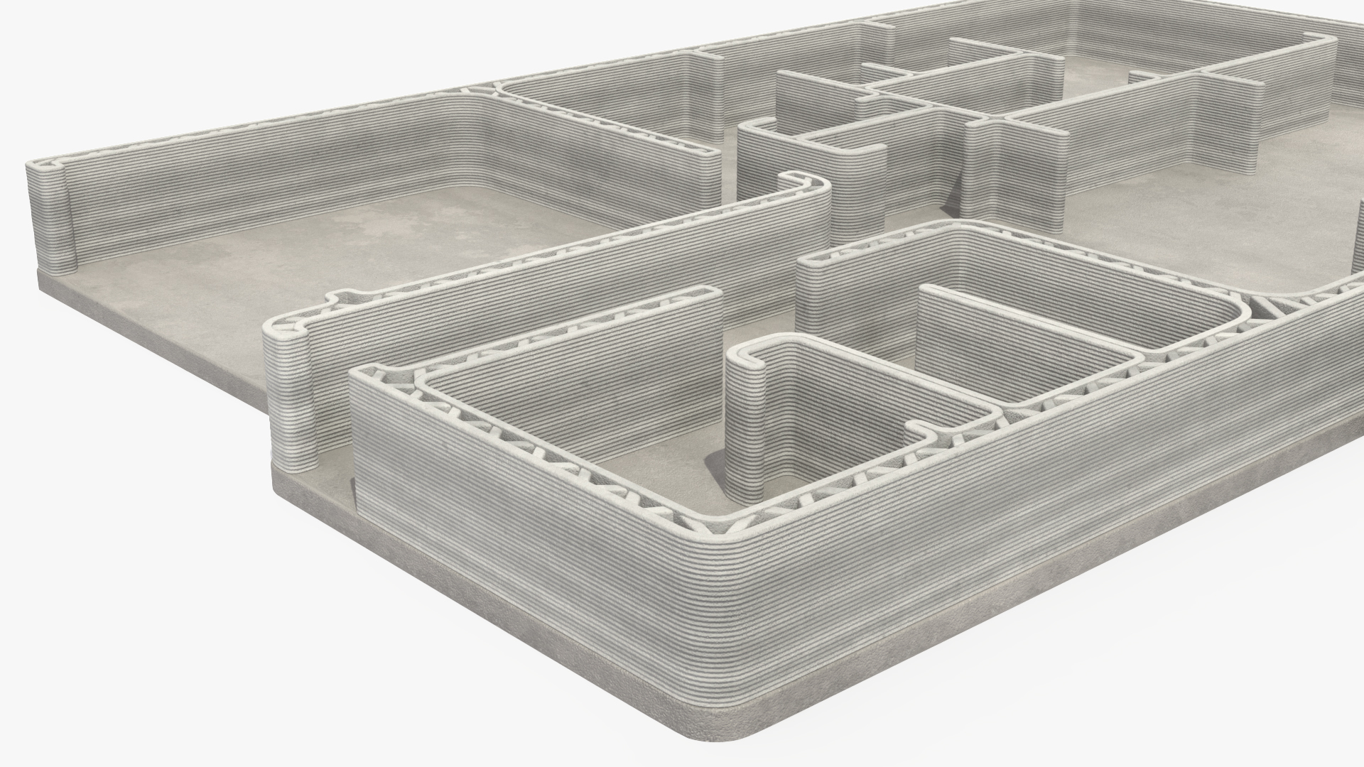 3D Printed House Unfinished 3D