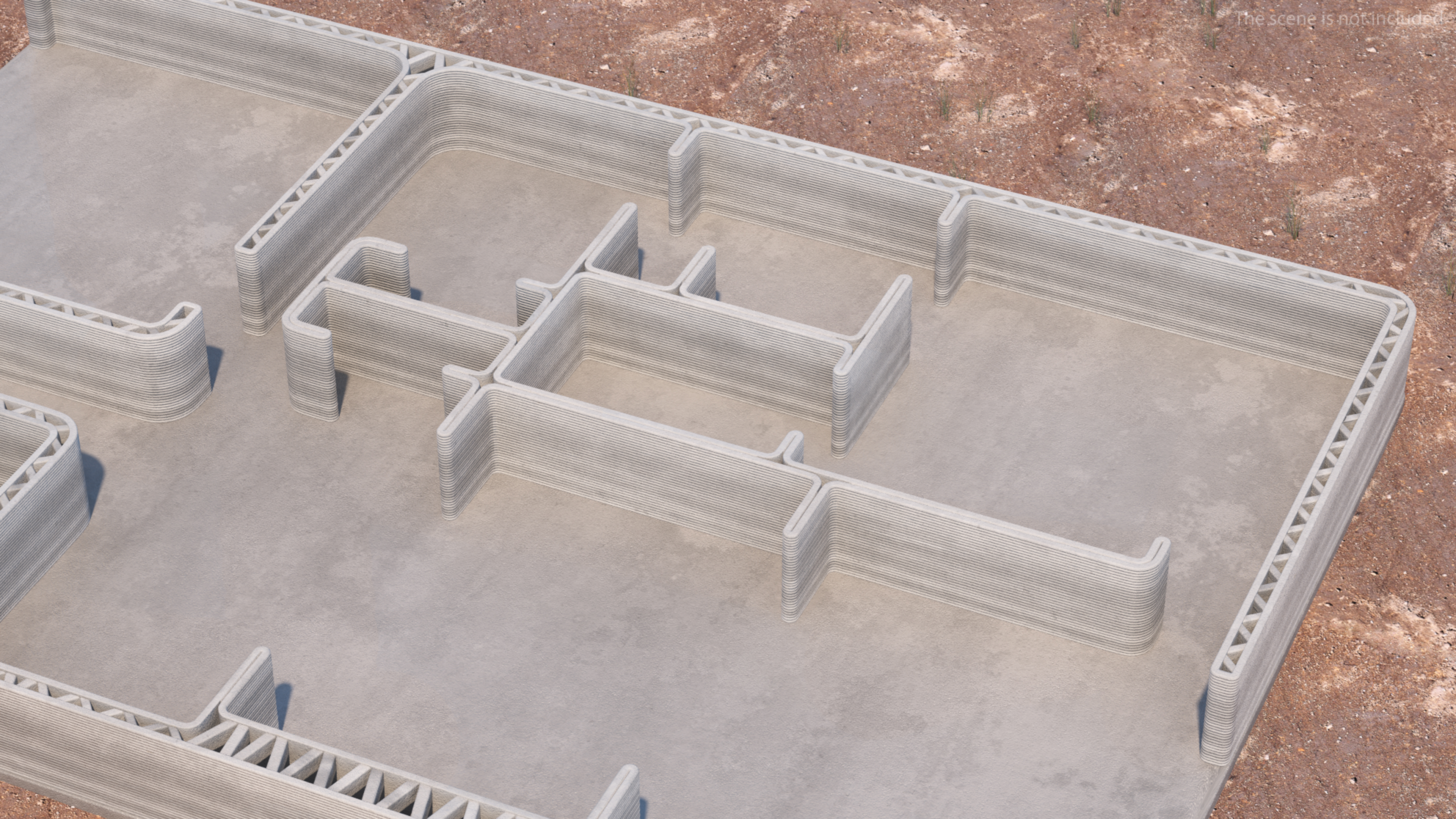 3D Printed House Unfinished 3D