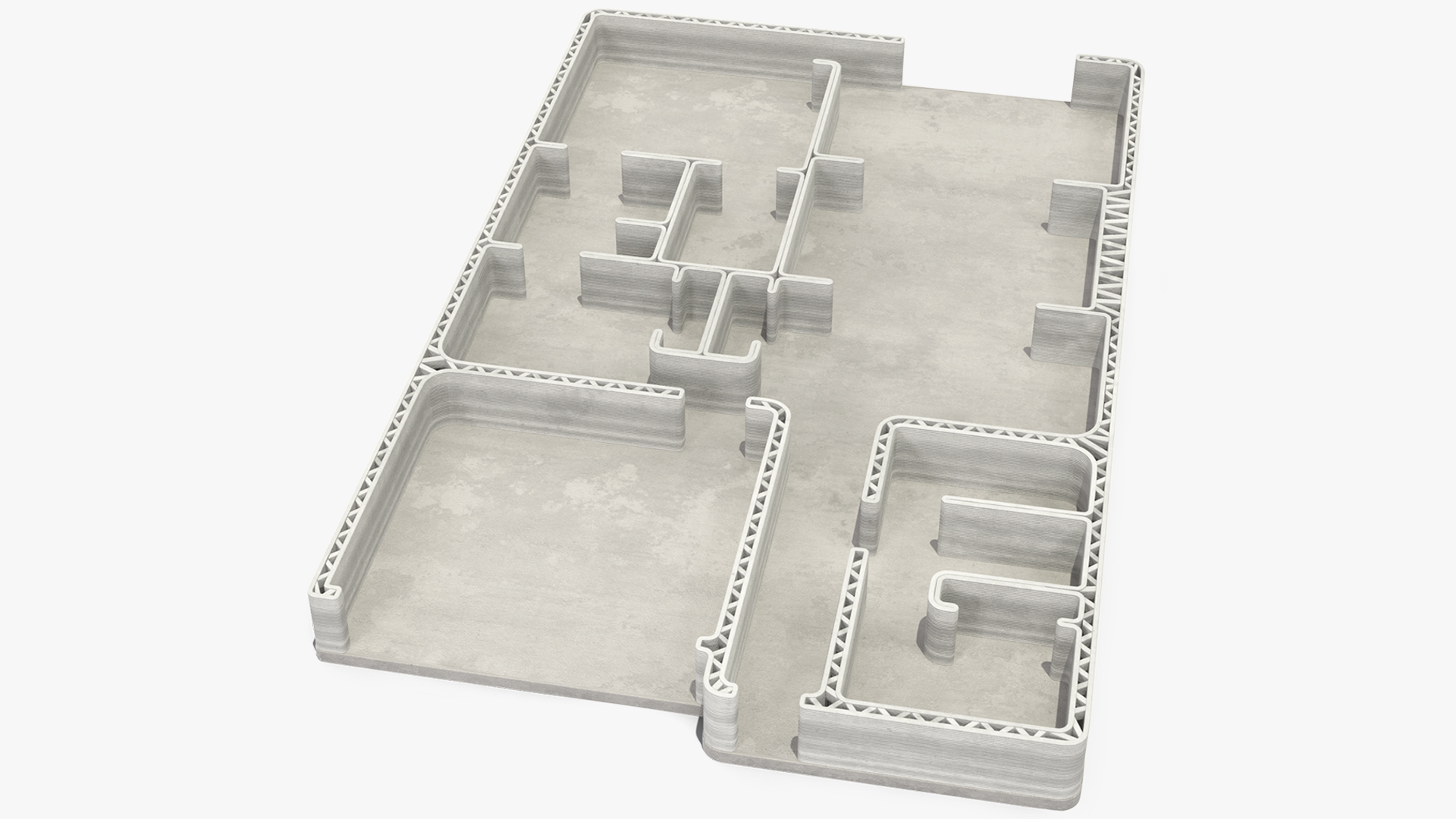 3D Printed House Unfinished 3D