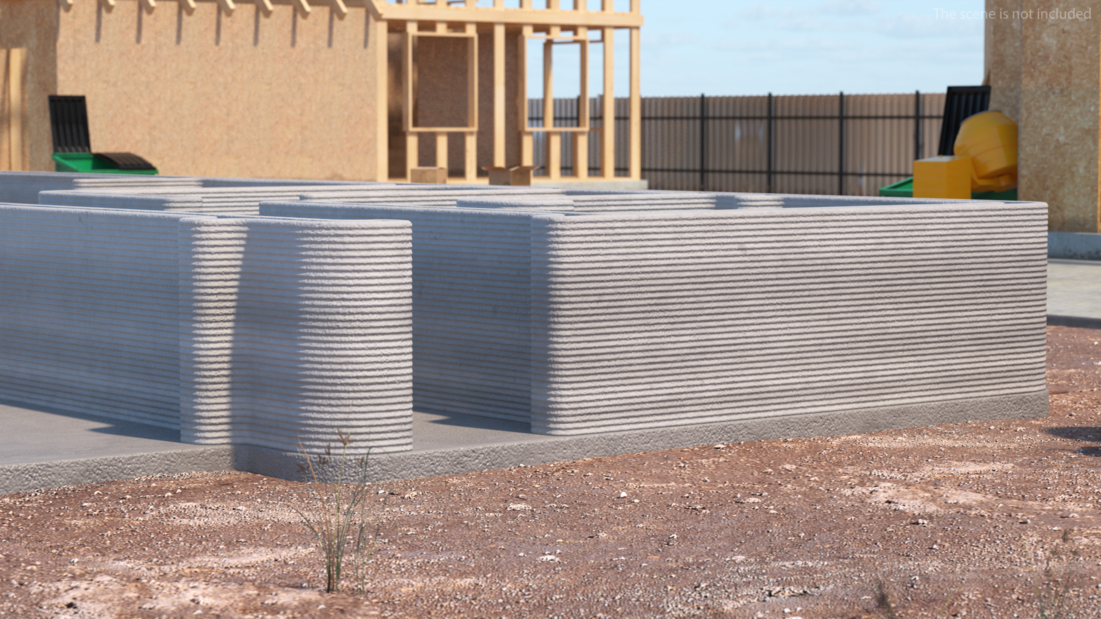3D Printed House Unfinished 3D