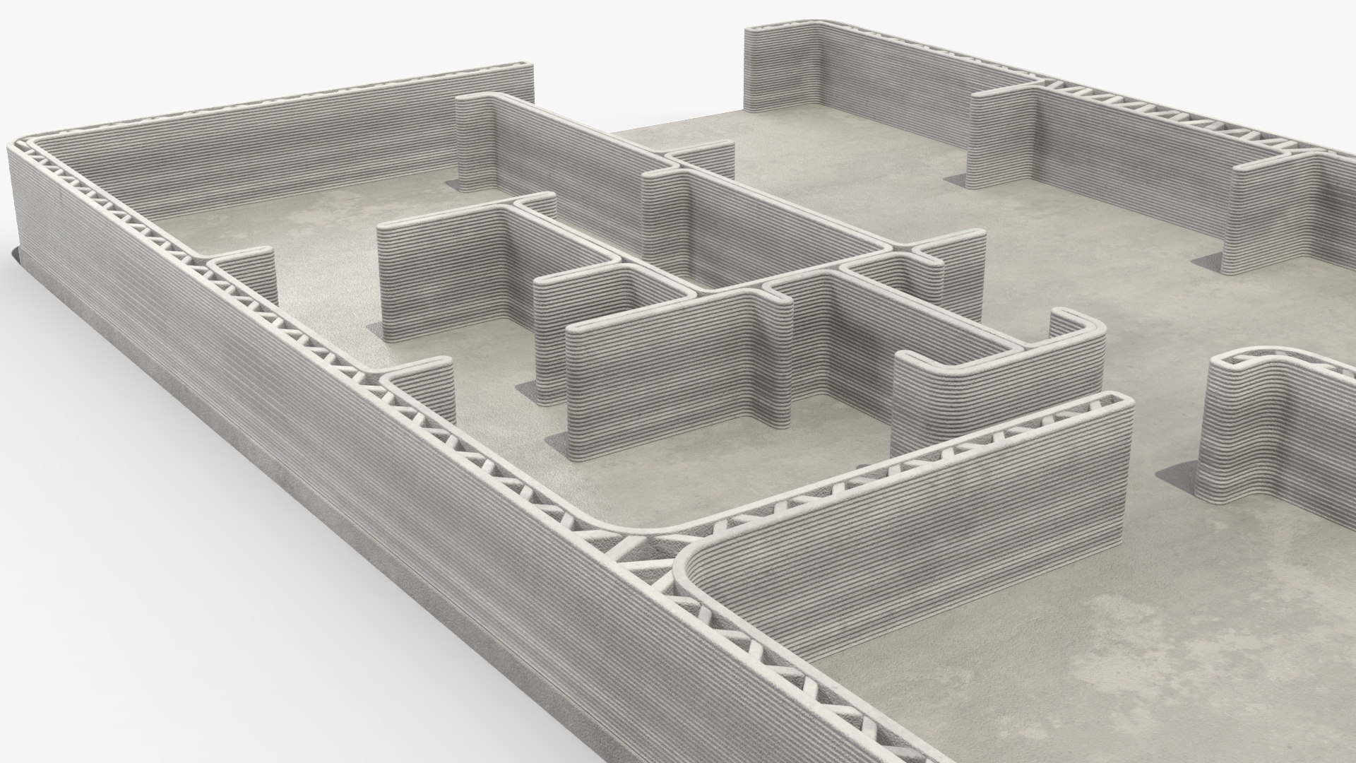 3D Printed House Unfinished 3D