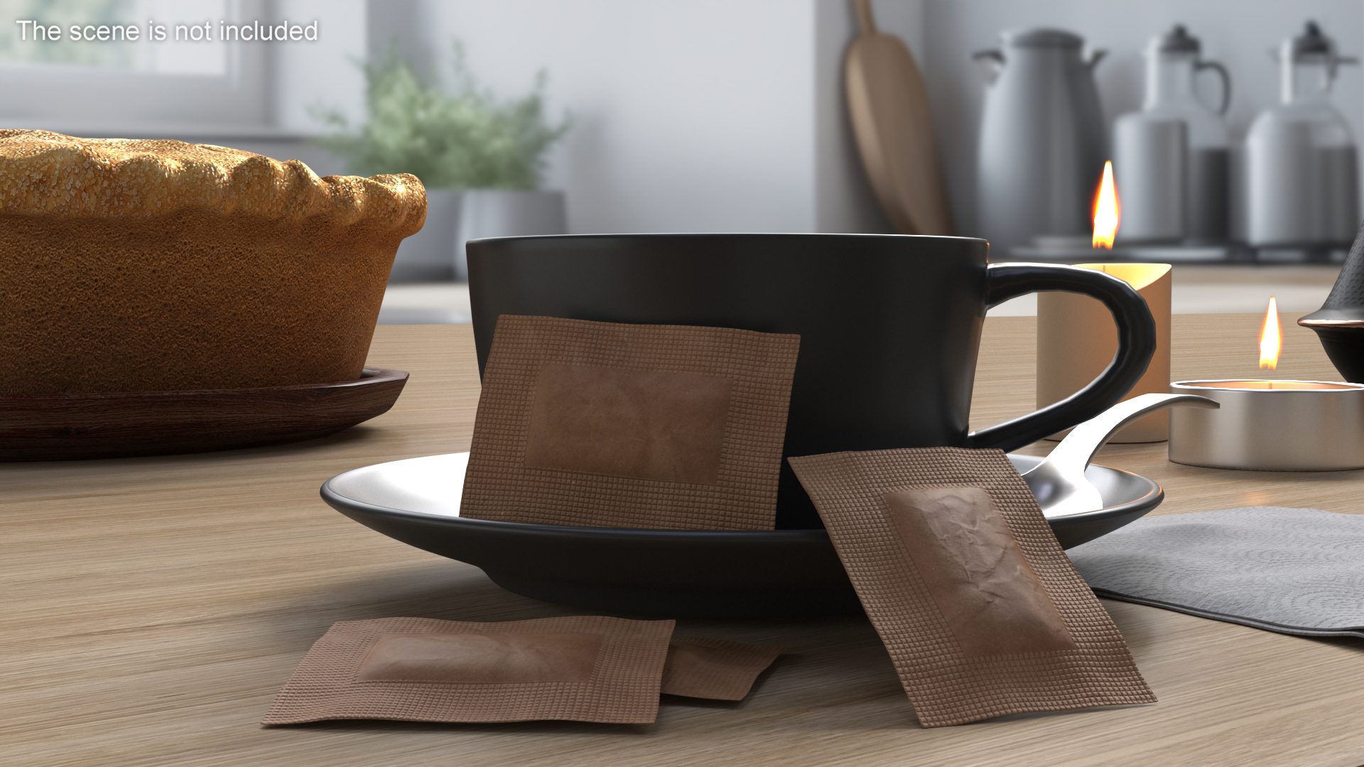 Brown Paper Sugar Sachet 3D model