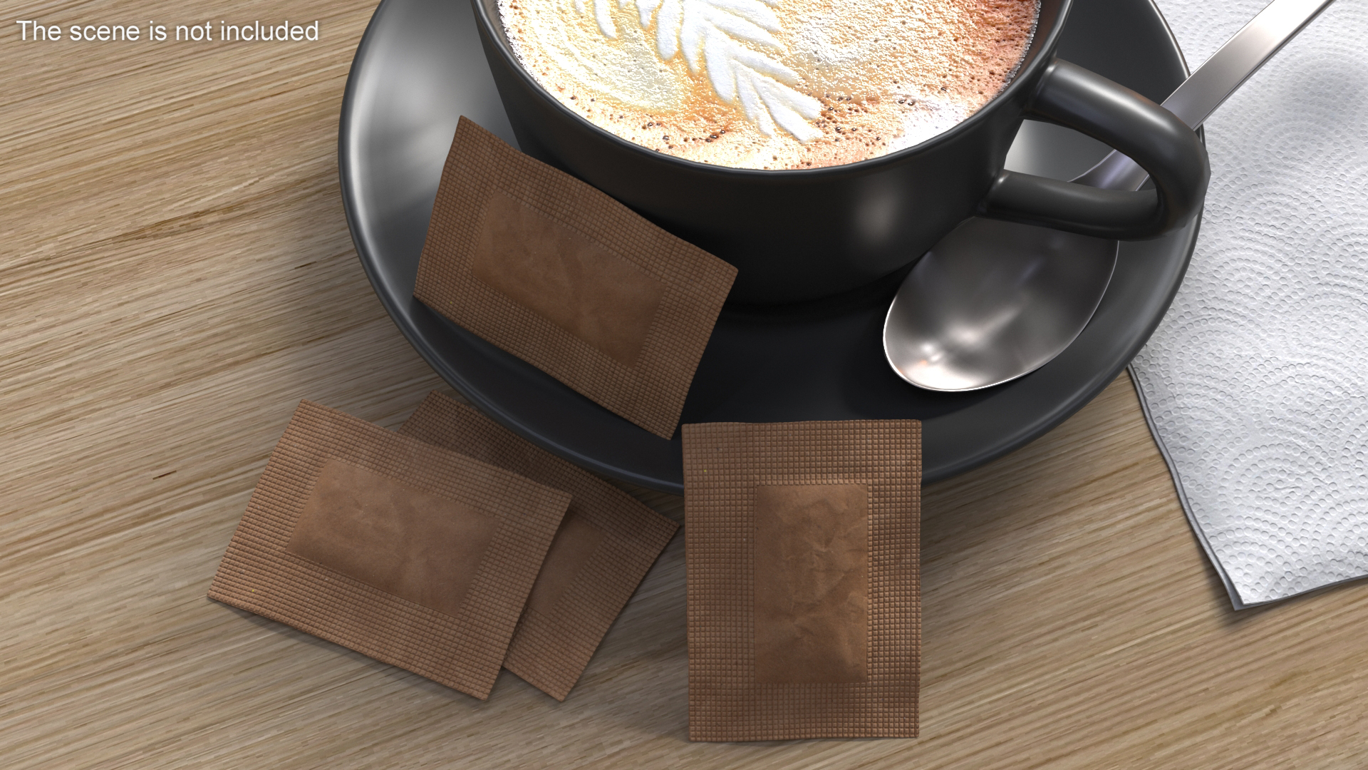 Brown Paper Sugar Sachet 3D model