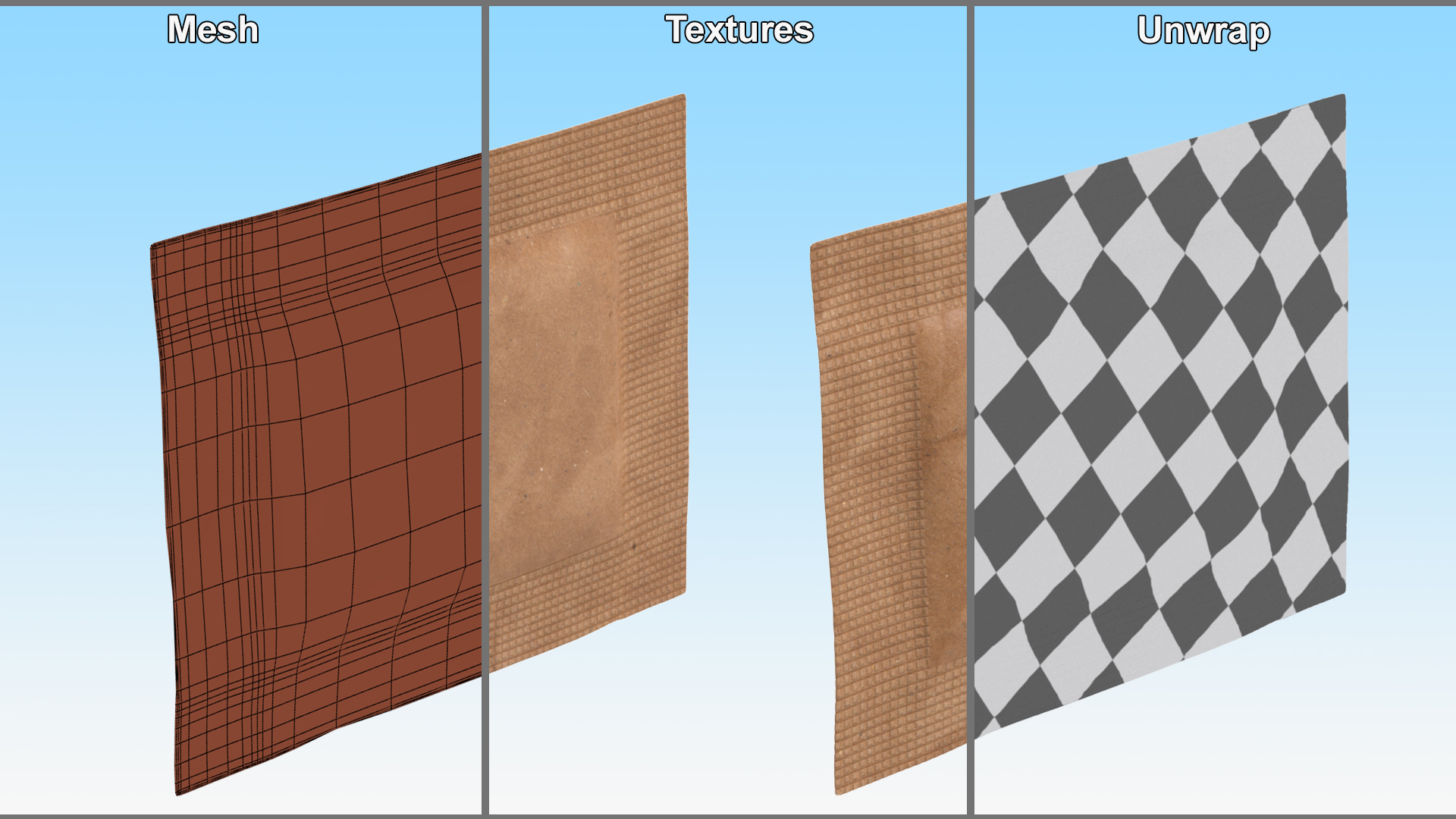 Brown Paper Sugar Sachet 3D model
