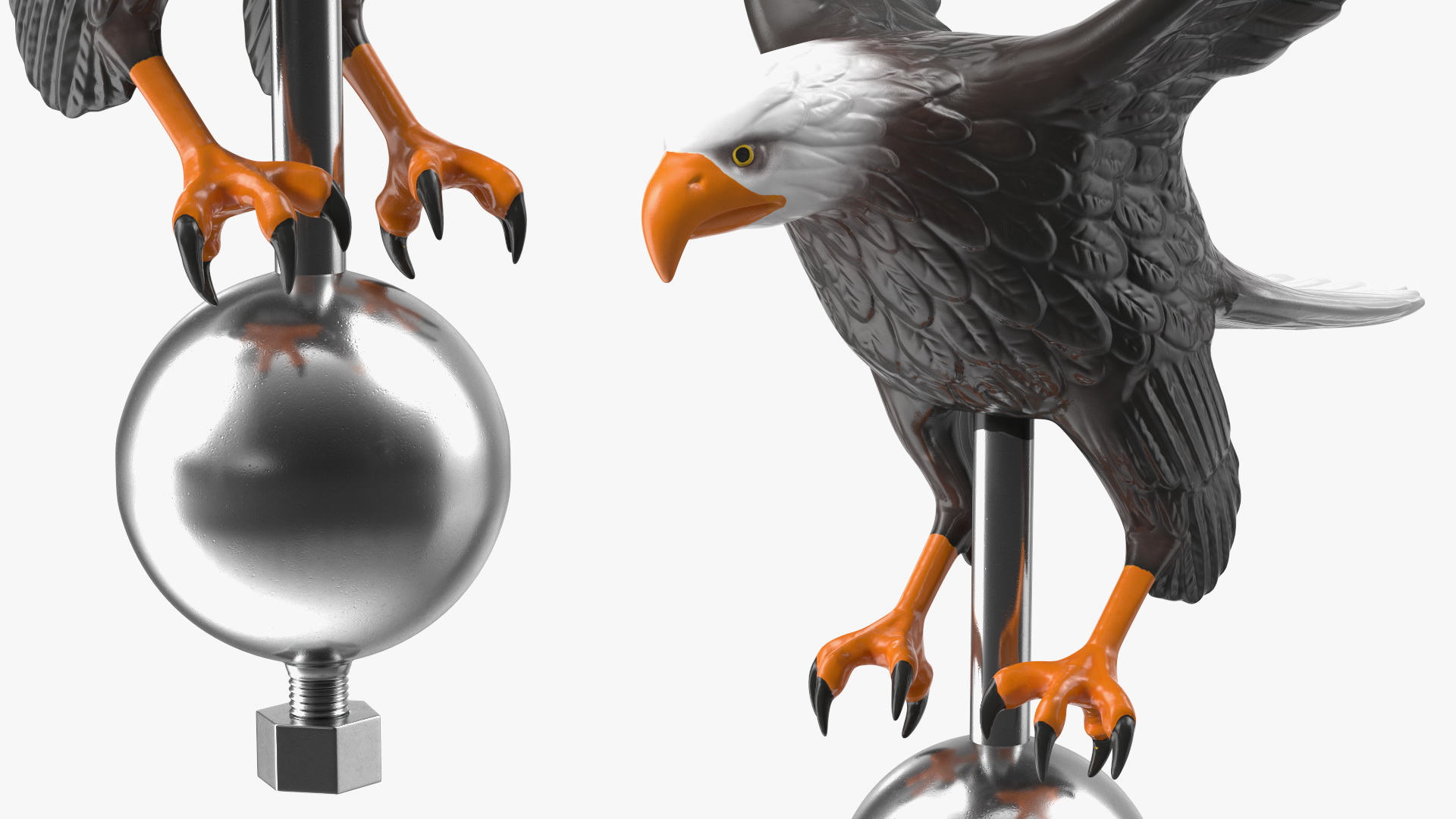 3D Flying Eagle Flagpole Topper model