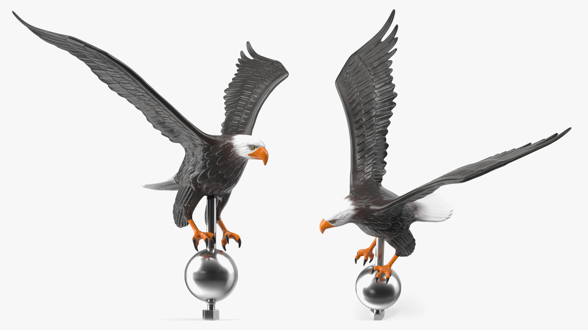 3D Flying Eagle Flagpole Topper model