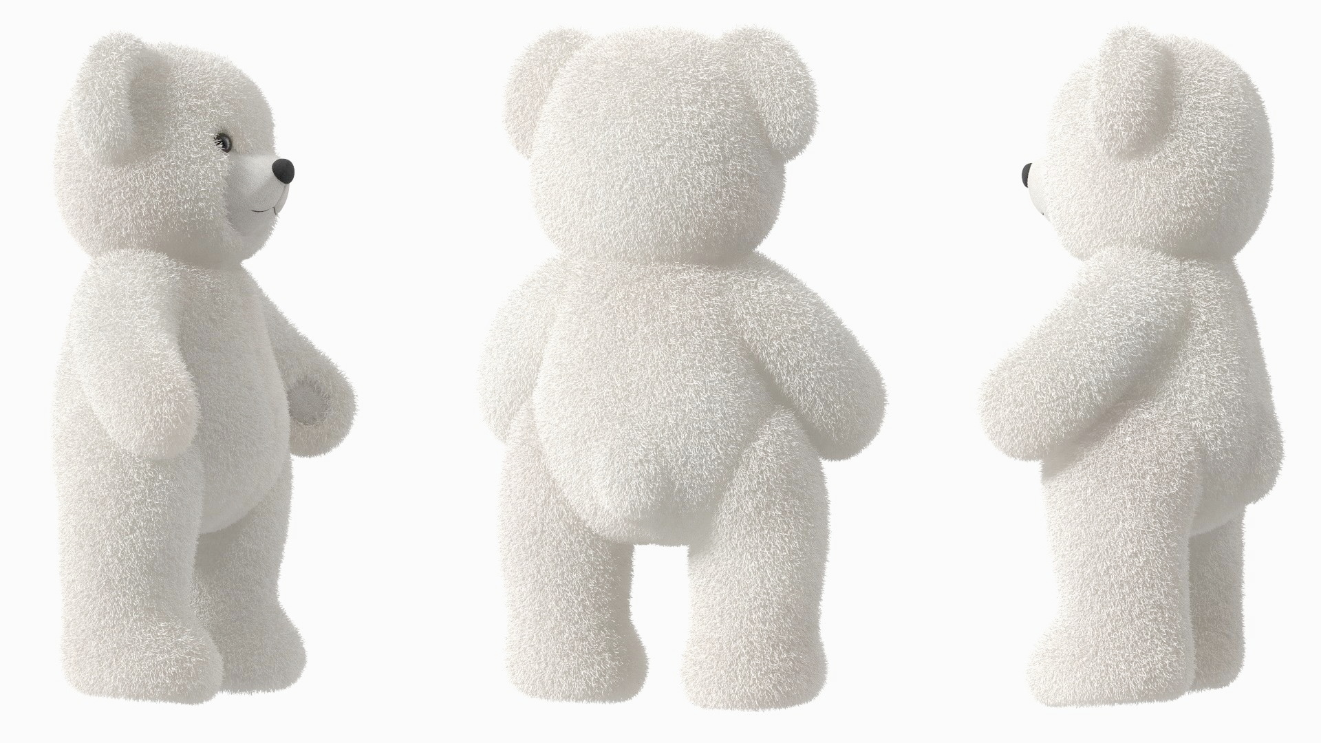 Toddler Girl with Teddy Bear Fur 3D