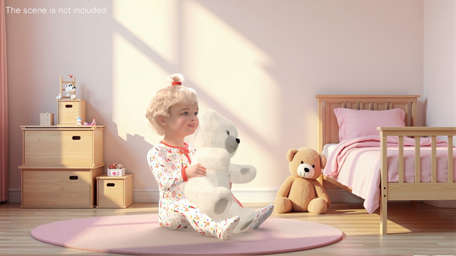 Toddler Girl with Teddy Bear Fur 3D
